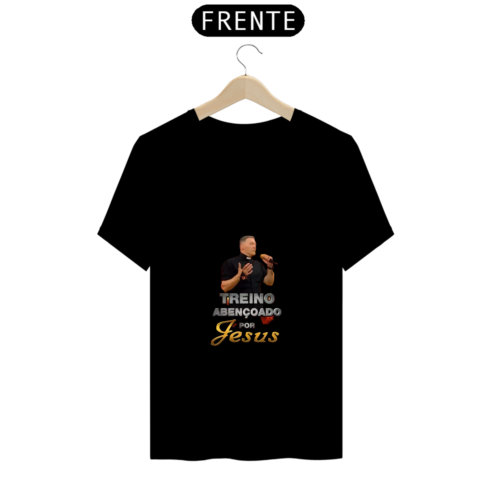 Nome do produto: Camiseta Treino Abençoado por Jesus Padre Marcelo