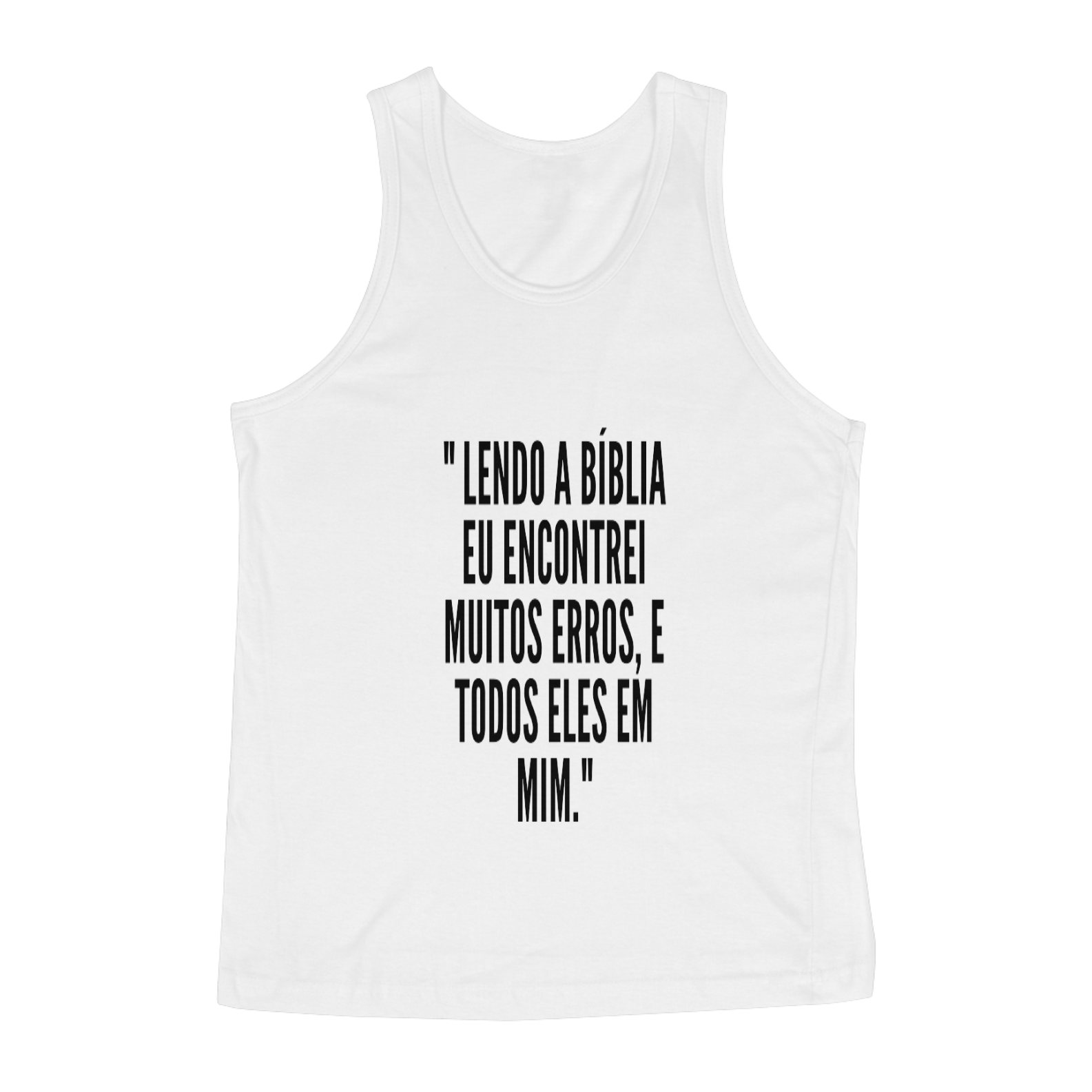 Camisa regata com dizeres bíblicos 