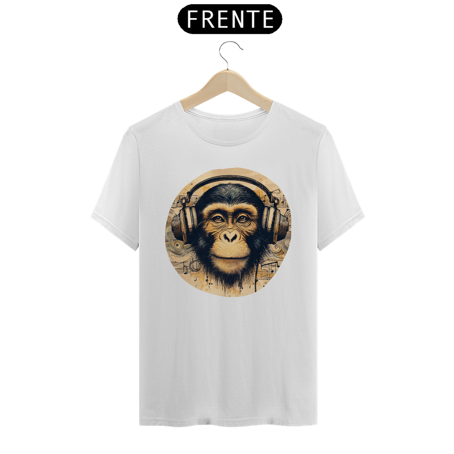 Camiseta - Macaco com fones (01)