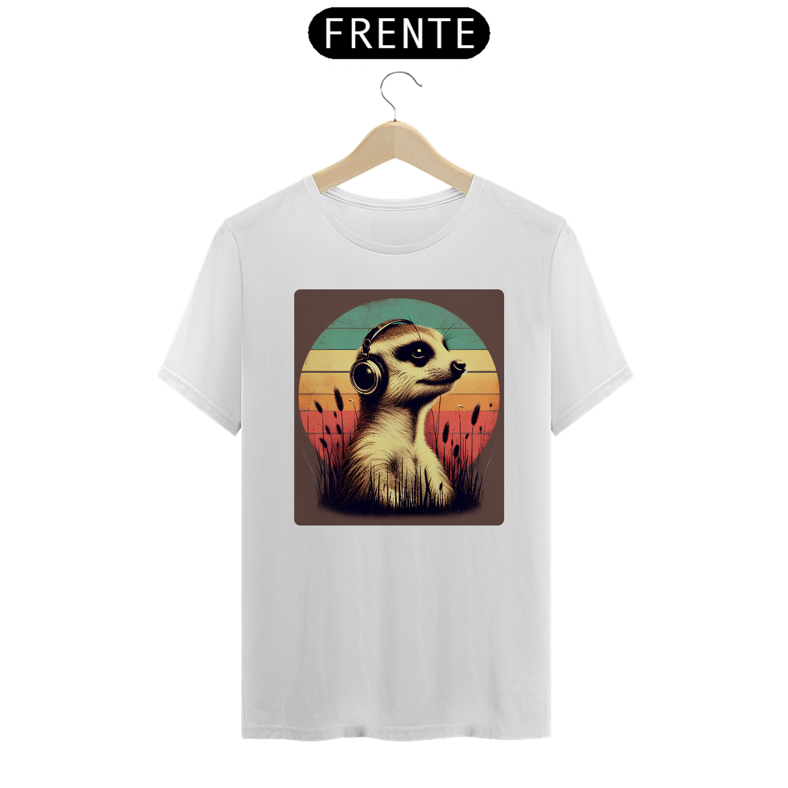 Nome do produto: Camiseta - Suricato com fone (01)