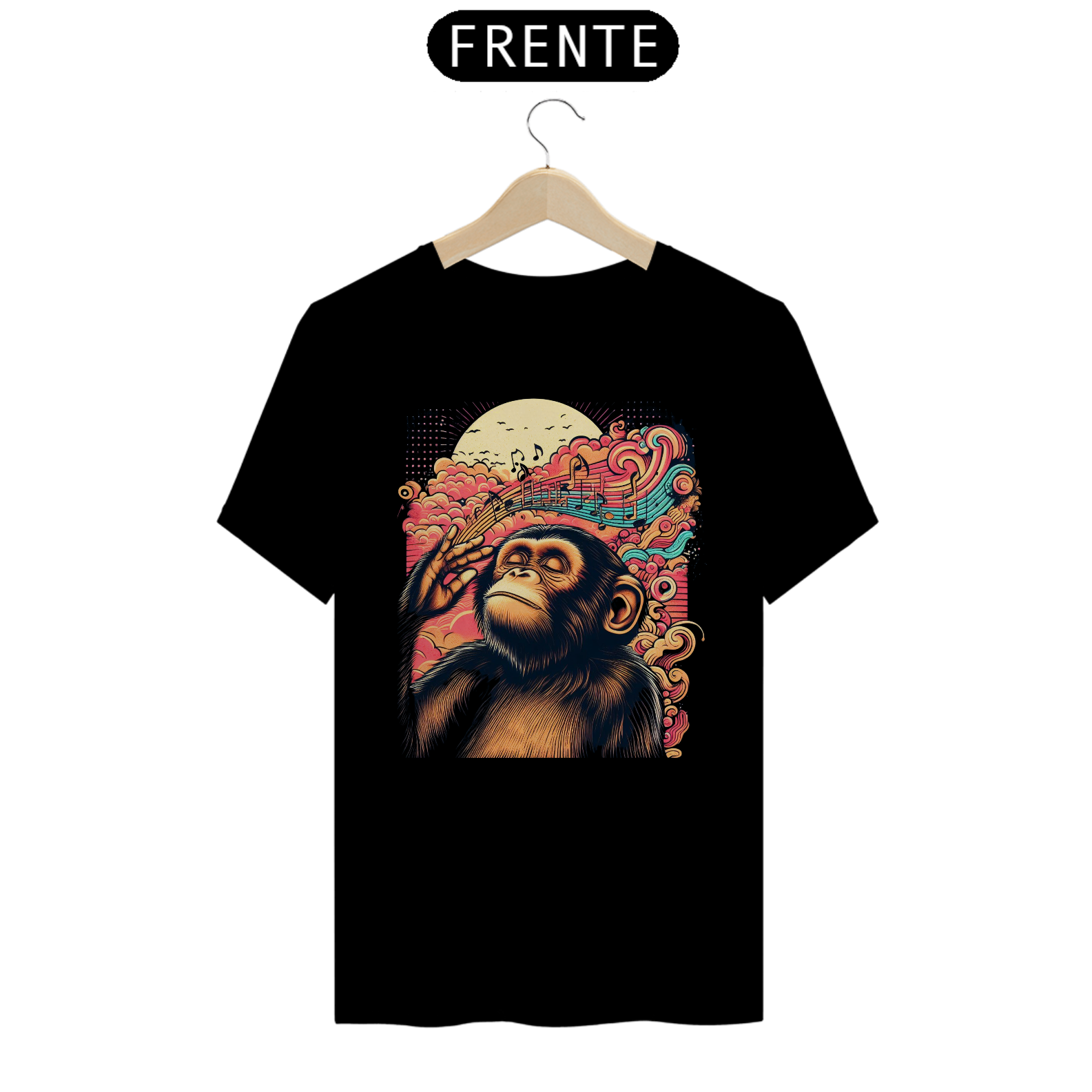 Nome do produto: Camiseta - Macaco curtindo Som 