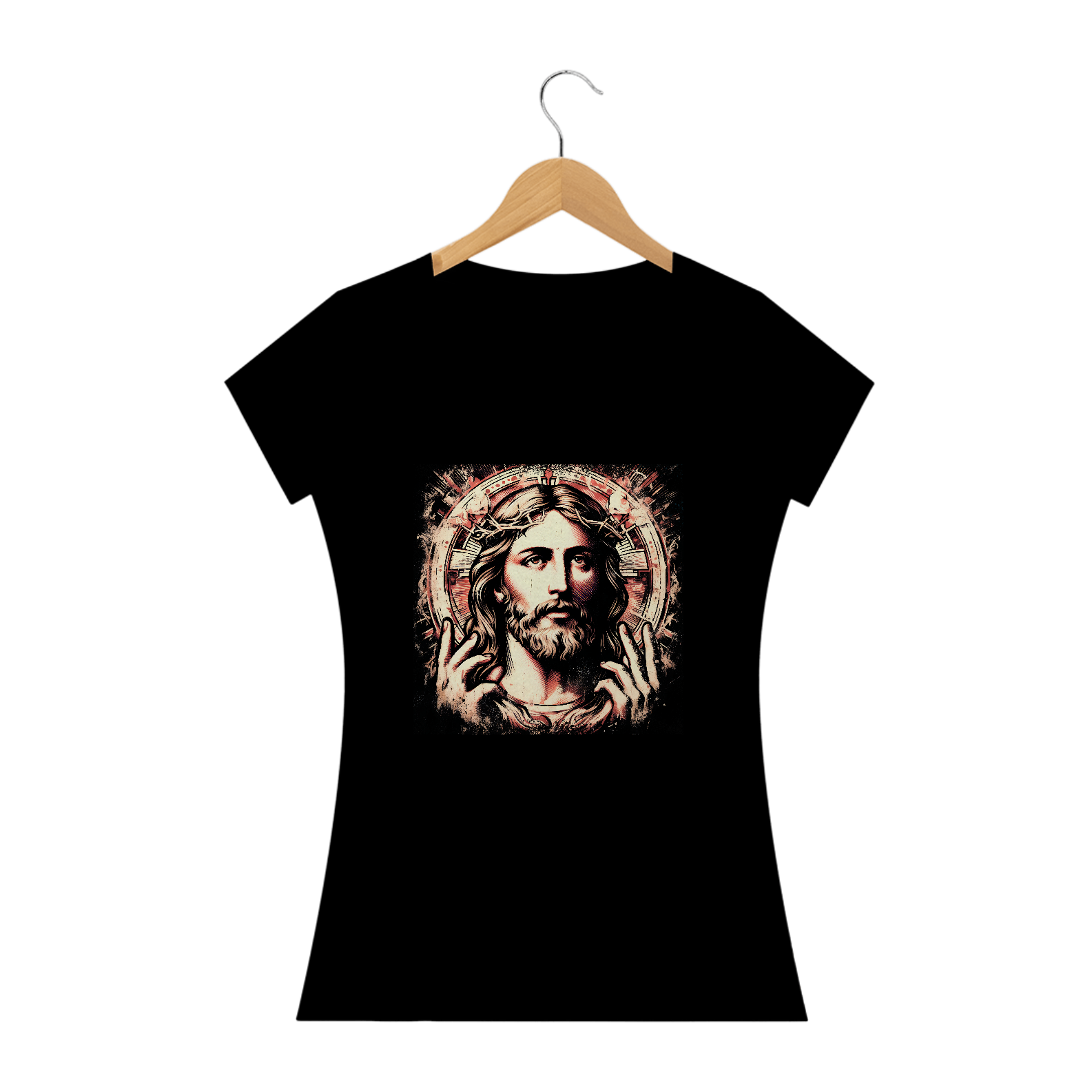 Nome do produto: Camiseta Feminina - Jesus Cristo