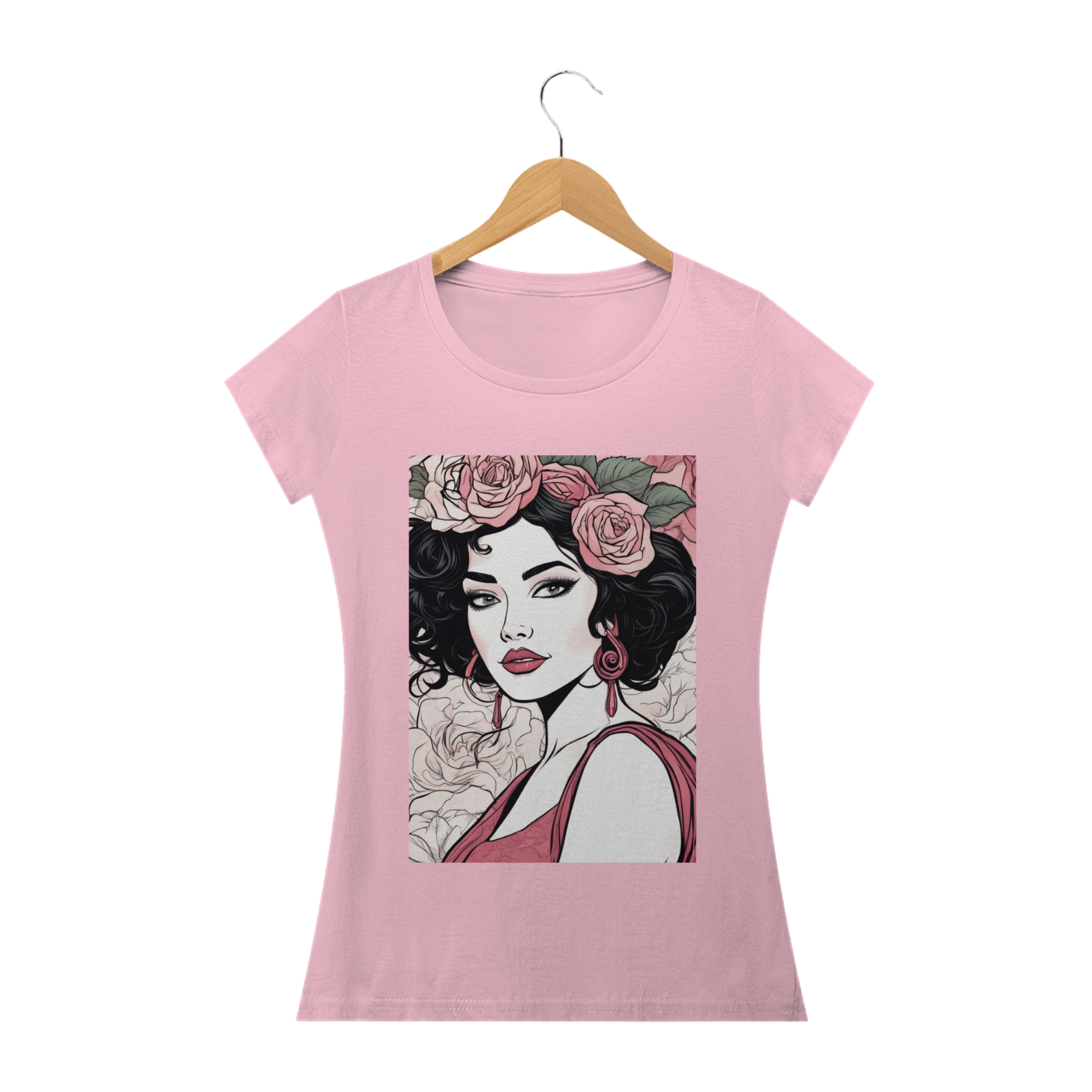 T- shirt jeito de rosa clássica