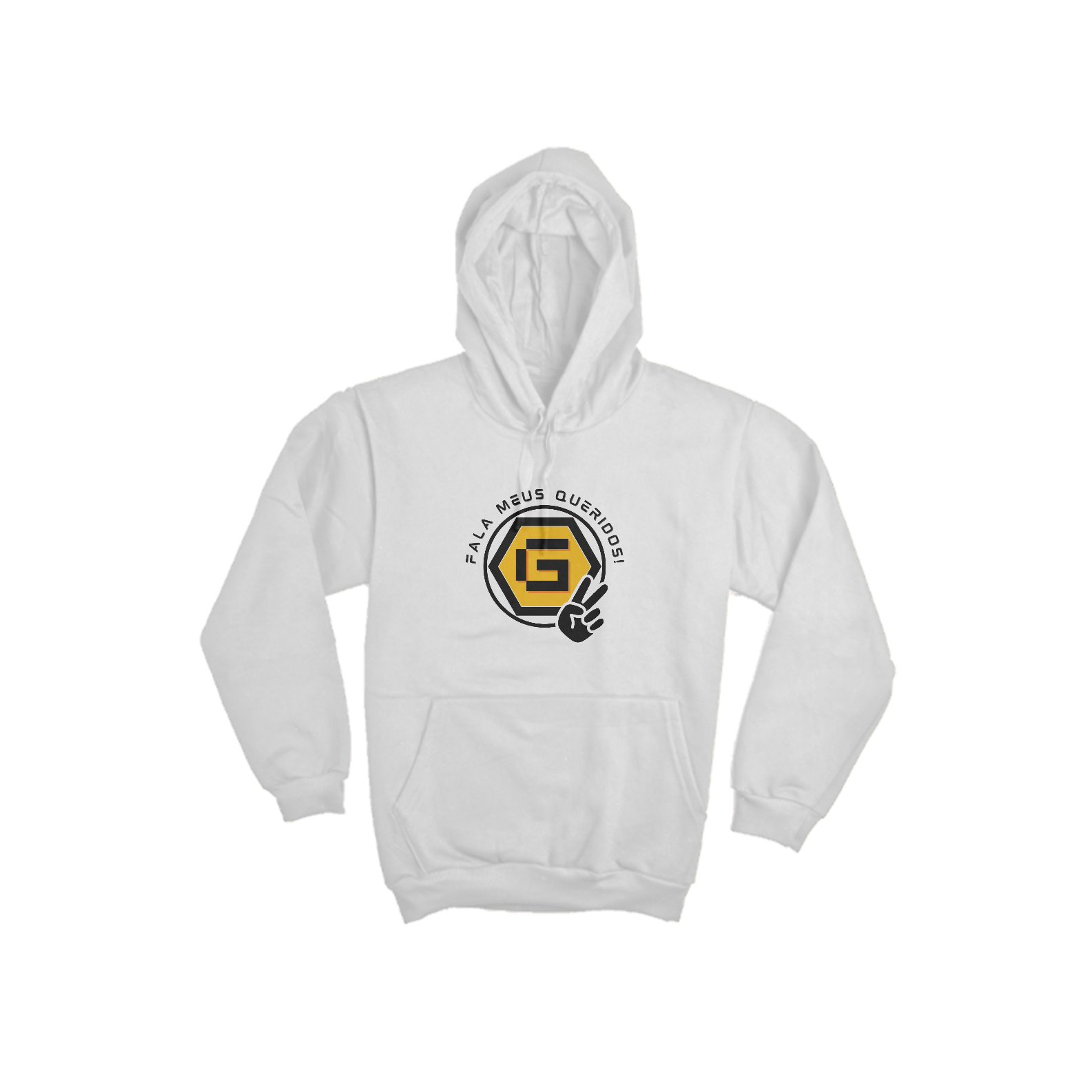 Moletom com Touca Fala Meus Queridos Branco e Cinza