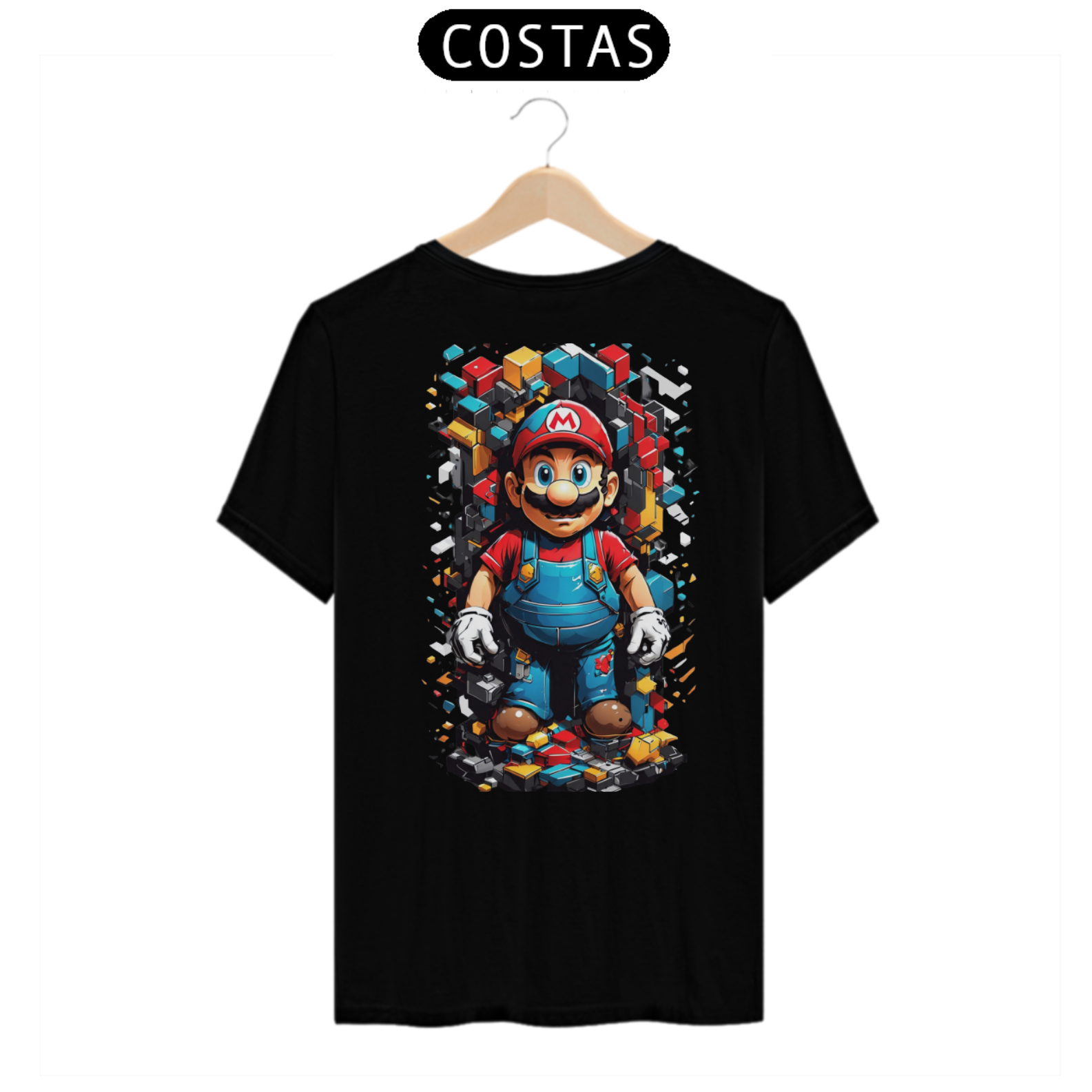 Camiseta Unissex Super Mario (Costas)