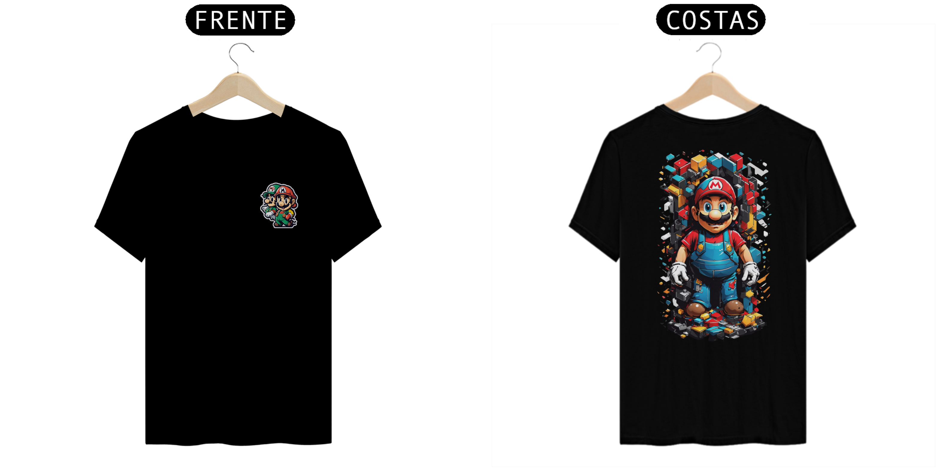 Camiseta Unissex Mario e Luigi