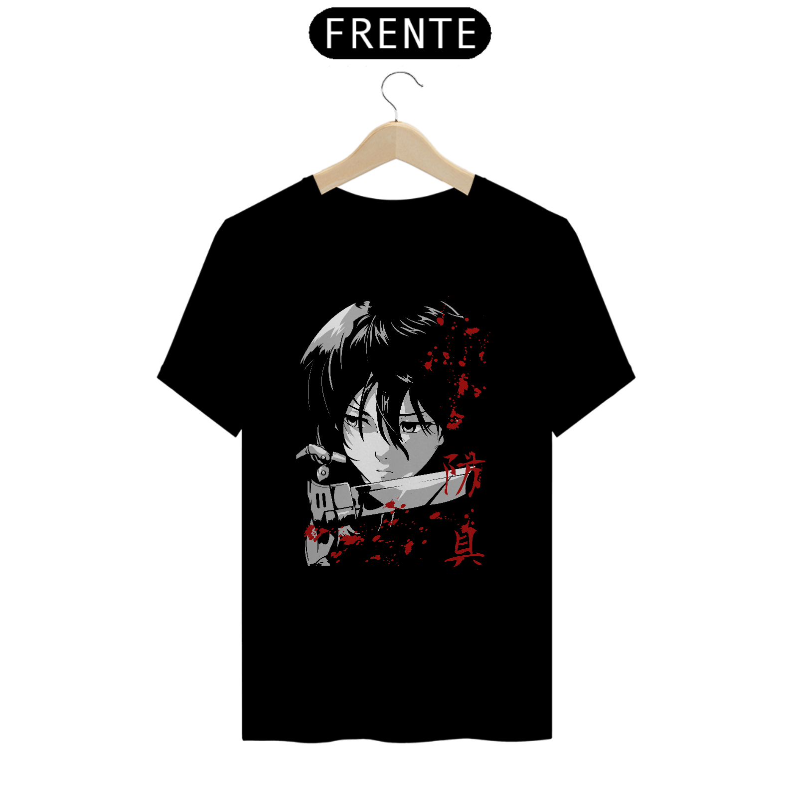 Camiseta preta mikasa attack on titan