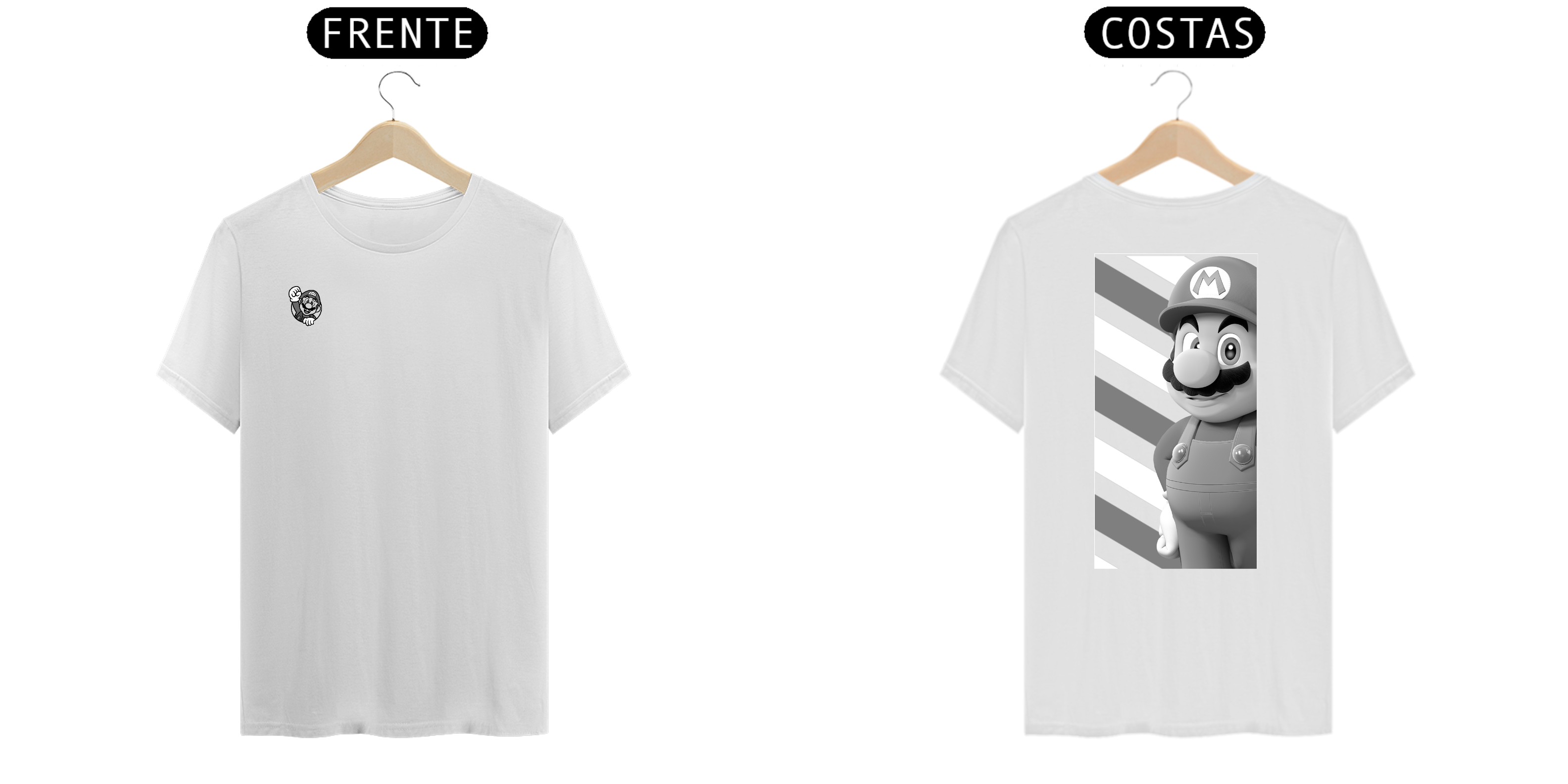 Camiseta Mario (preto e branco) T-Shirt
