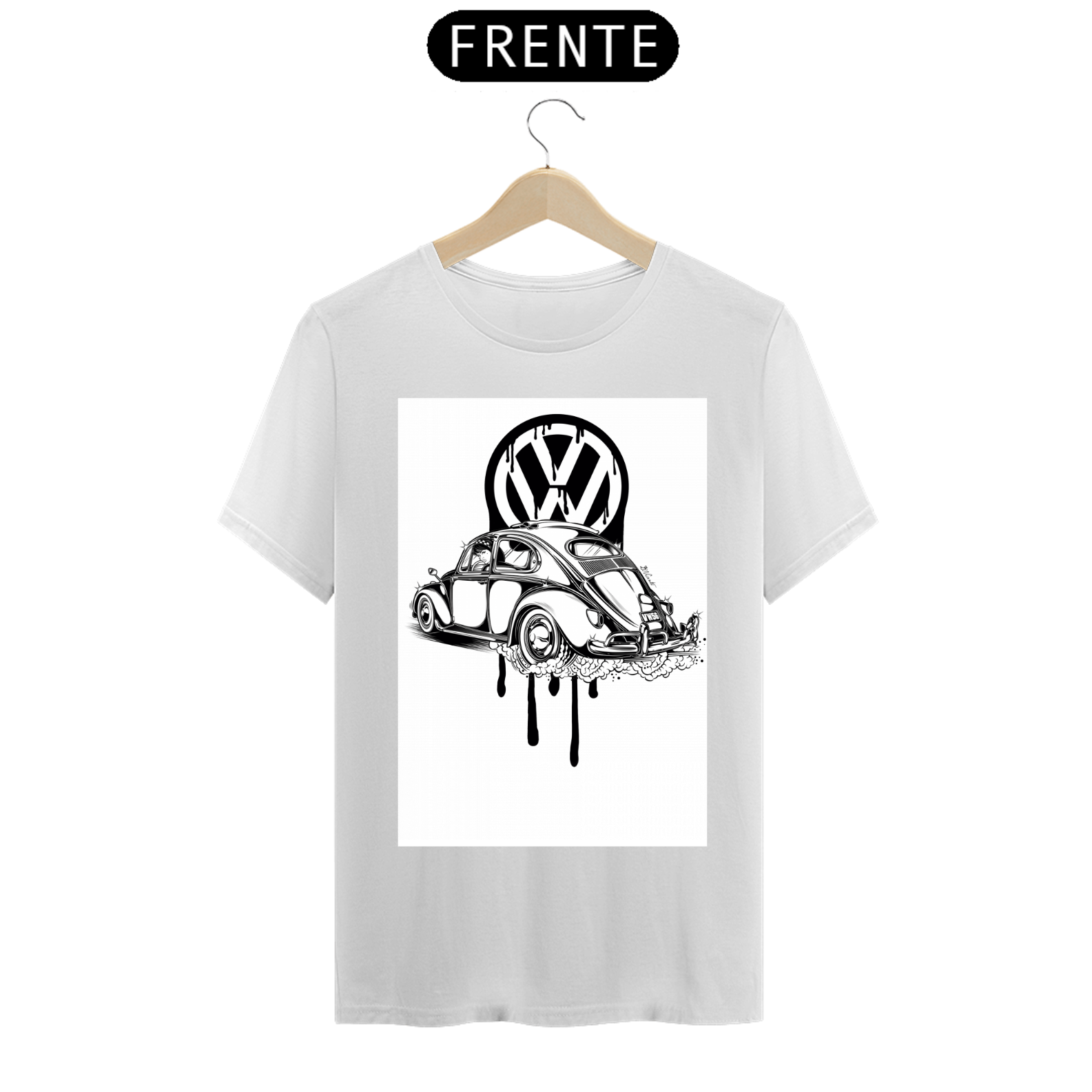 camiseta fusca preto e branco