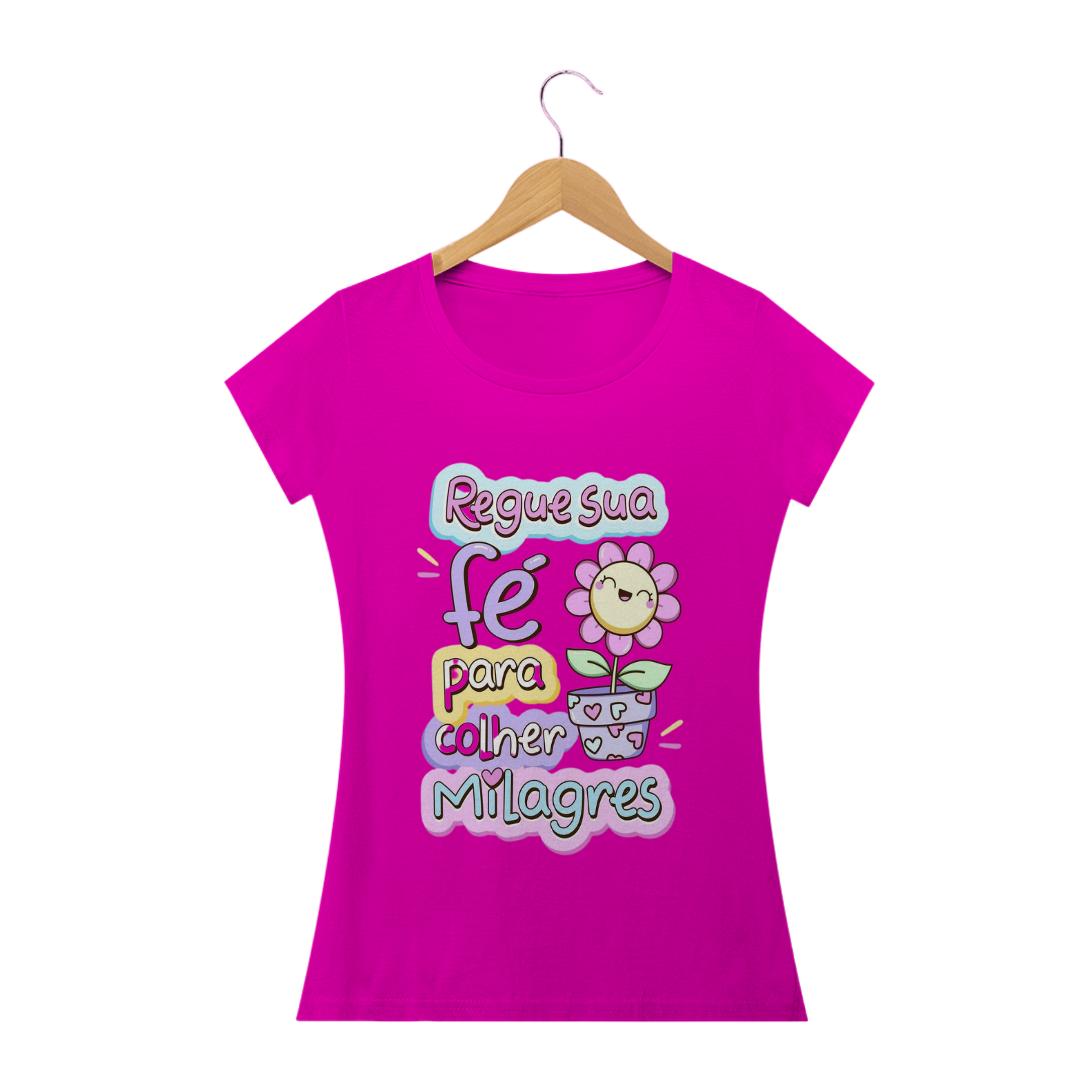 BLUSA FEMININA-REGUE SUA FÉ PARA COLHER MILAGRES