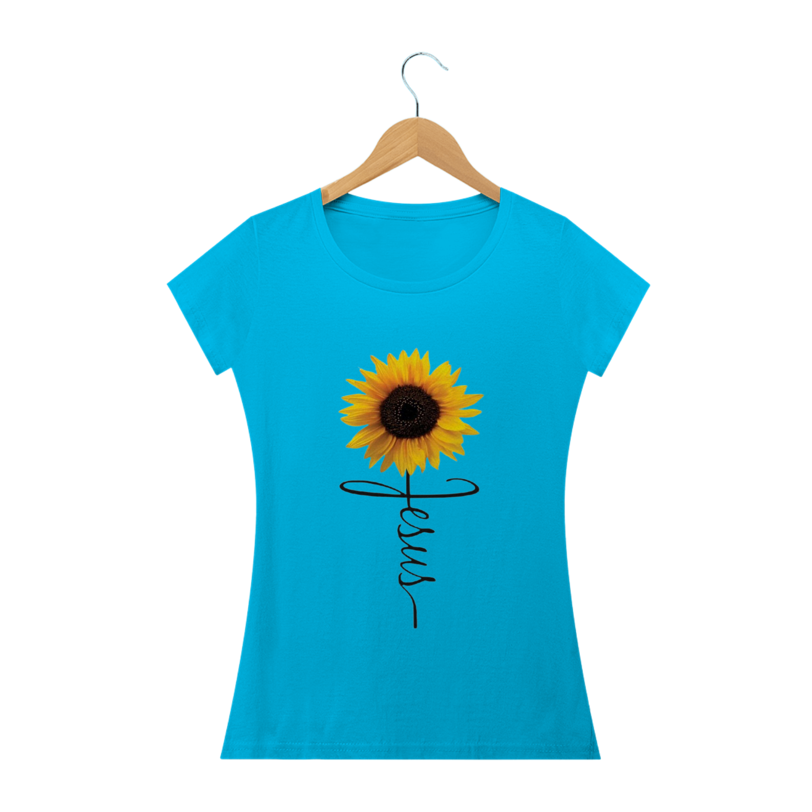 Blusa Feminina - Estampa Girasol com o nome de Jesus