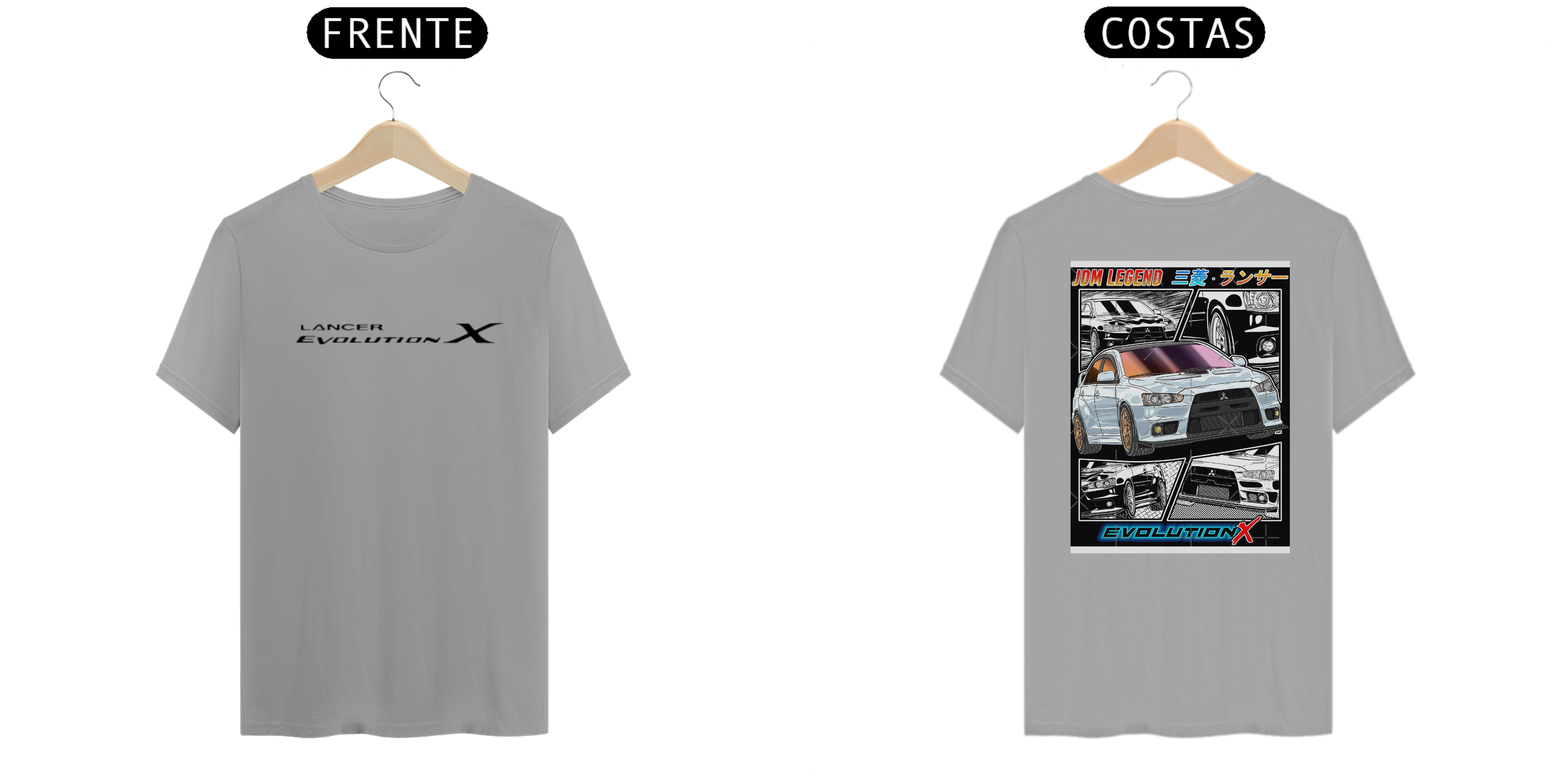 T-shirt Evo X com detalhe costas JDM Legend