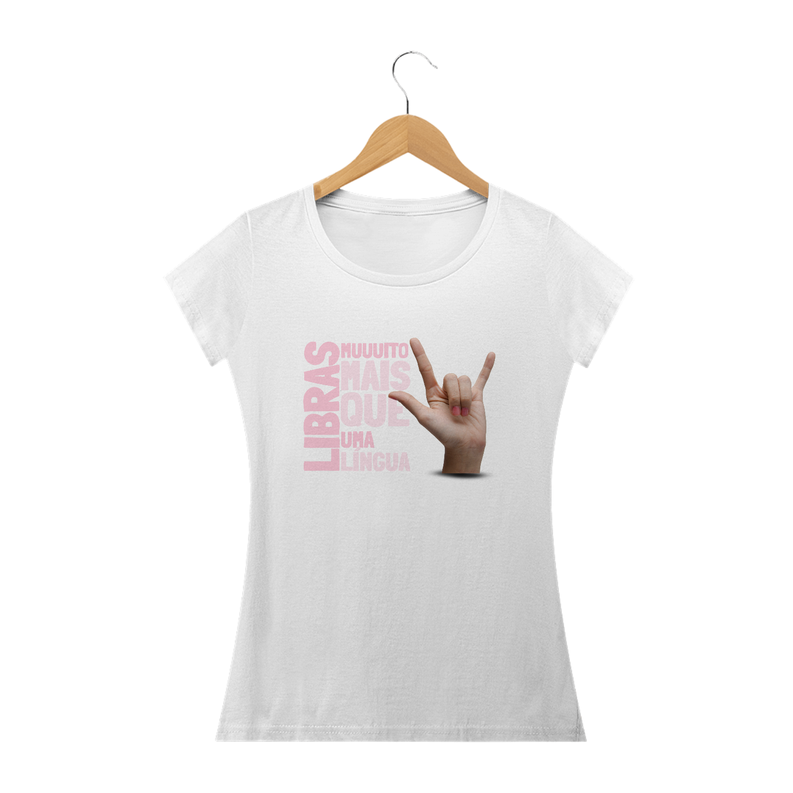 Camiseta Baby Look Libras é uma Língua