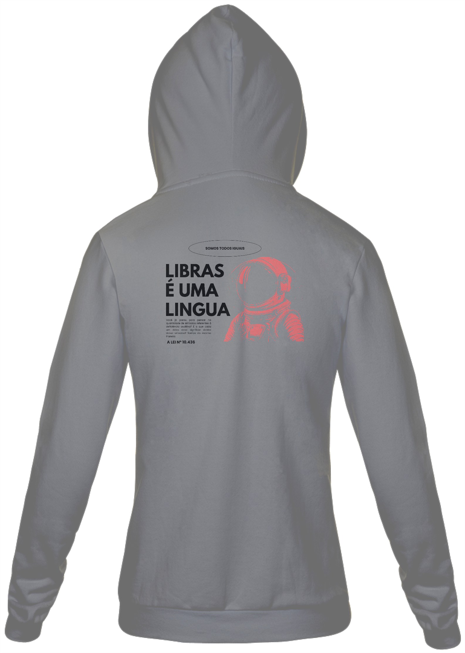 Moletom com Zíper Claro Libras é uma Língua