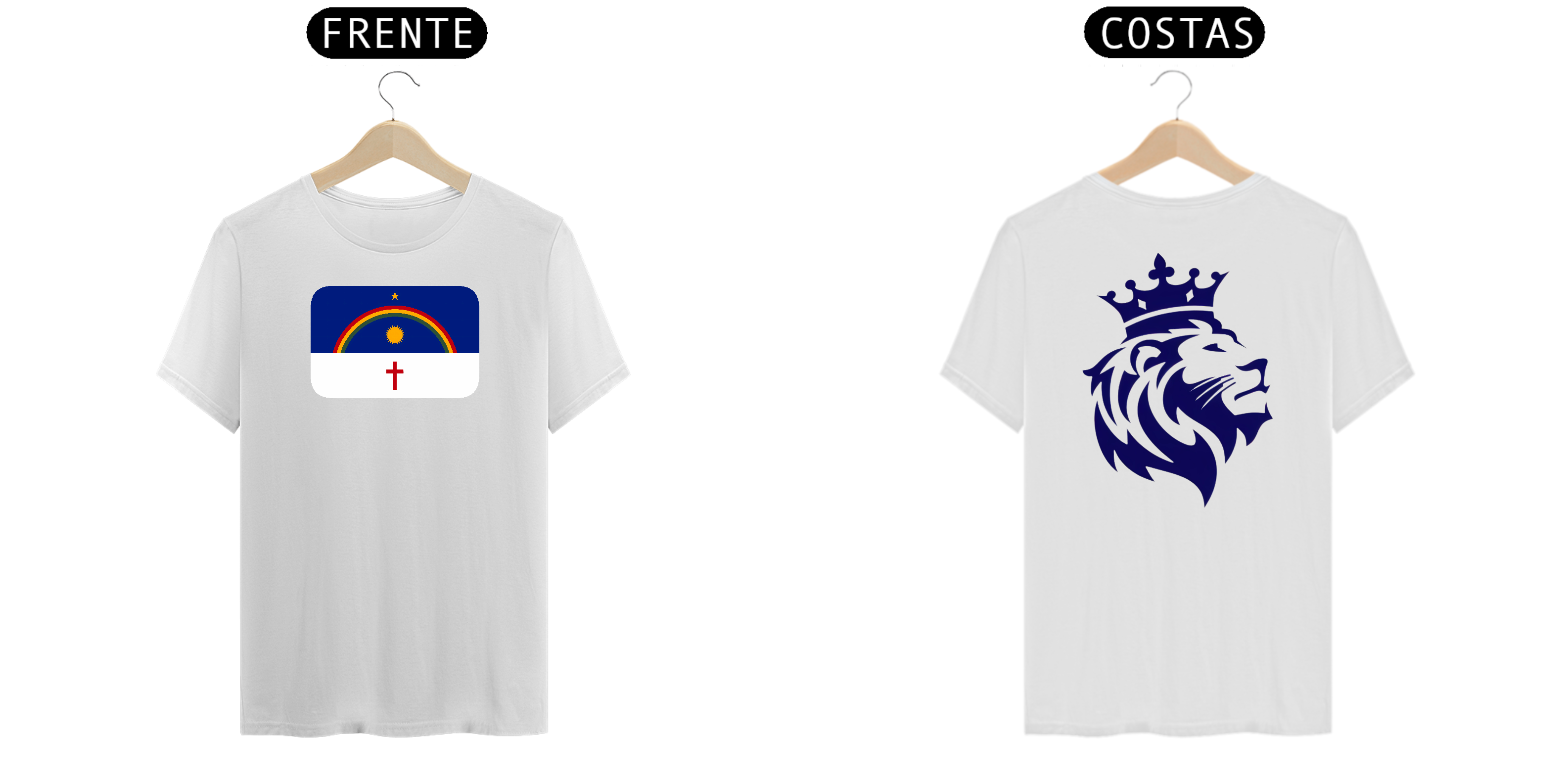 BANDEIRA PERNAMBUCO FRENTE LEÃO COROADO TRAZ - CAMISETA - QUALITY