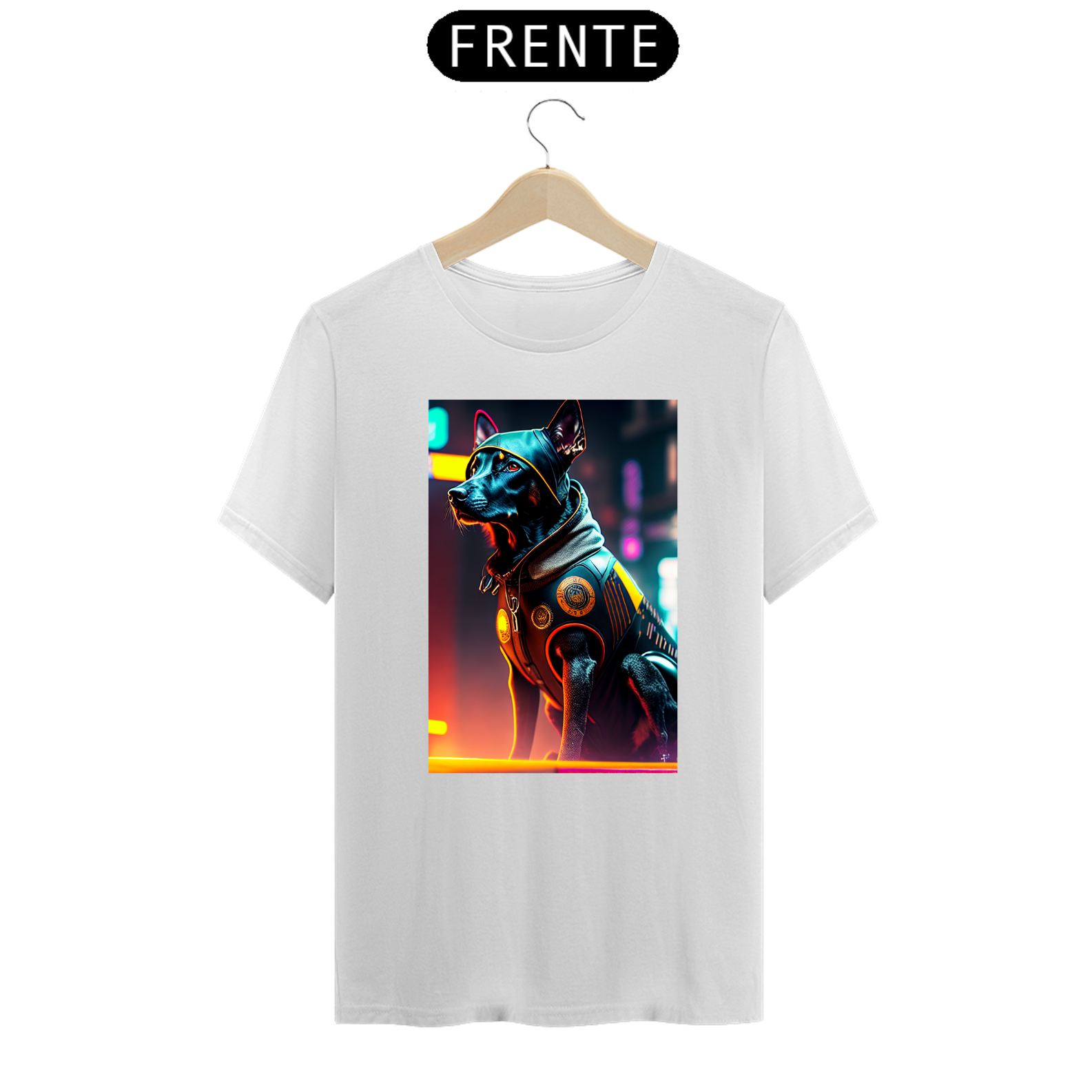 Camiseta Cachorro Cyberpunk