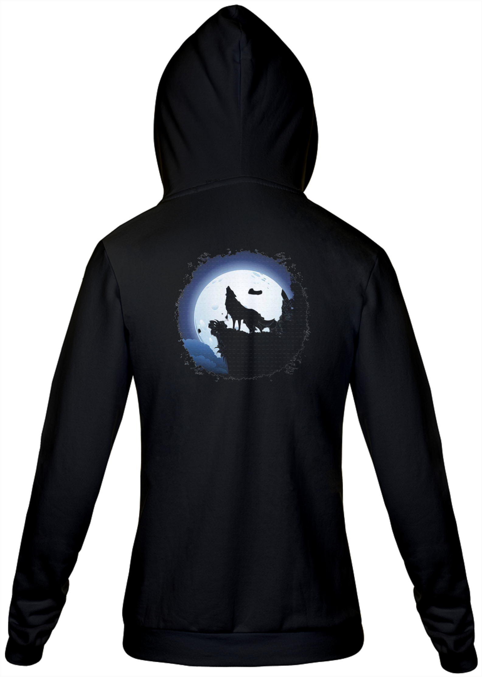 Moletom Com Zíper Unissex Estampa Lobo