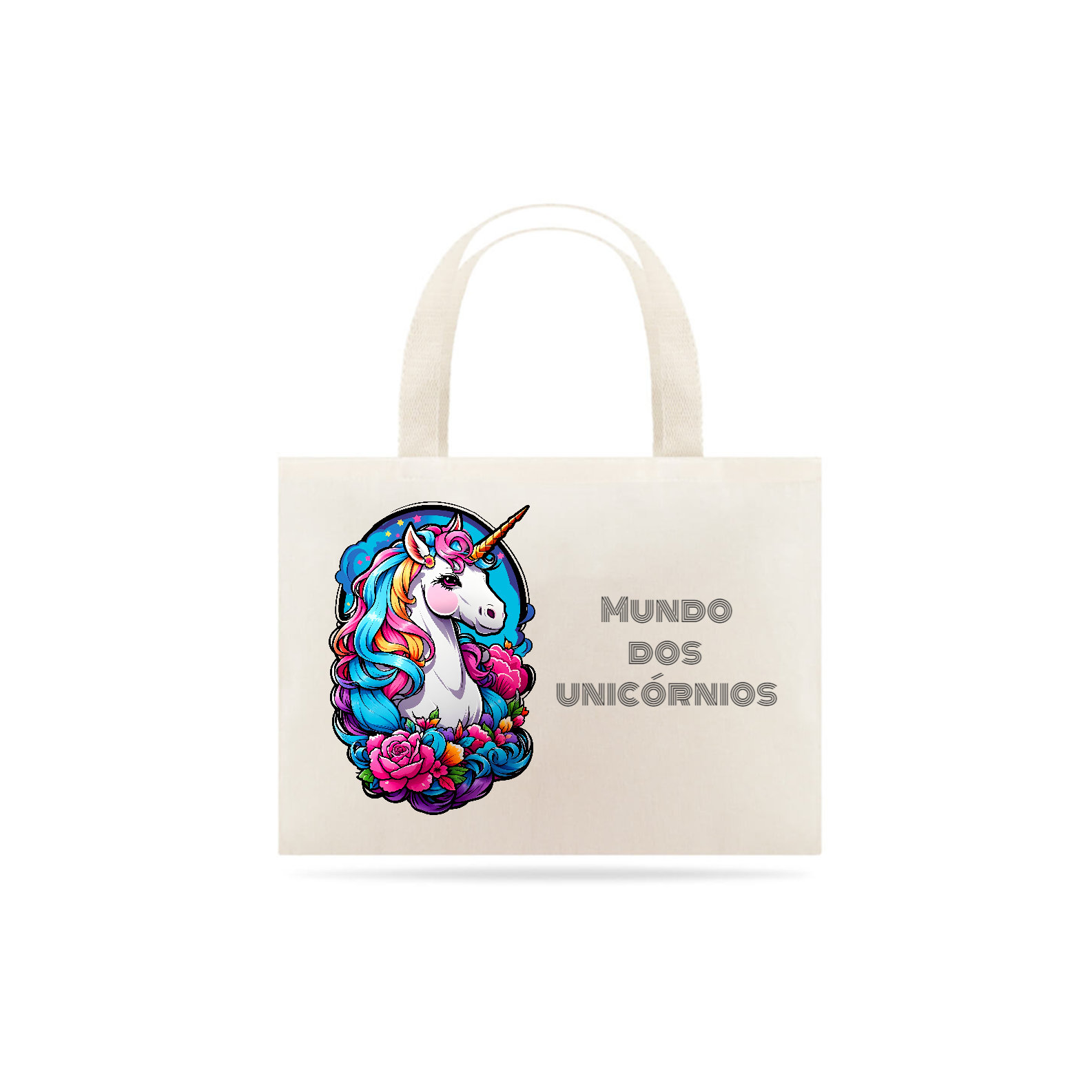 Nome do produto  Eco Bag Mundo dos  unicórnios - Série Stickers