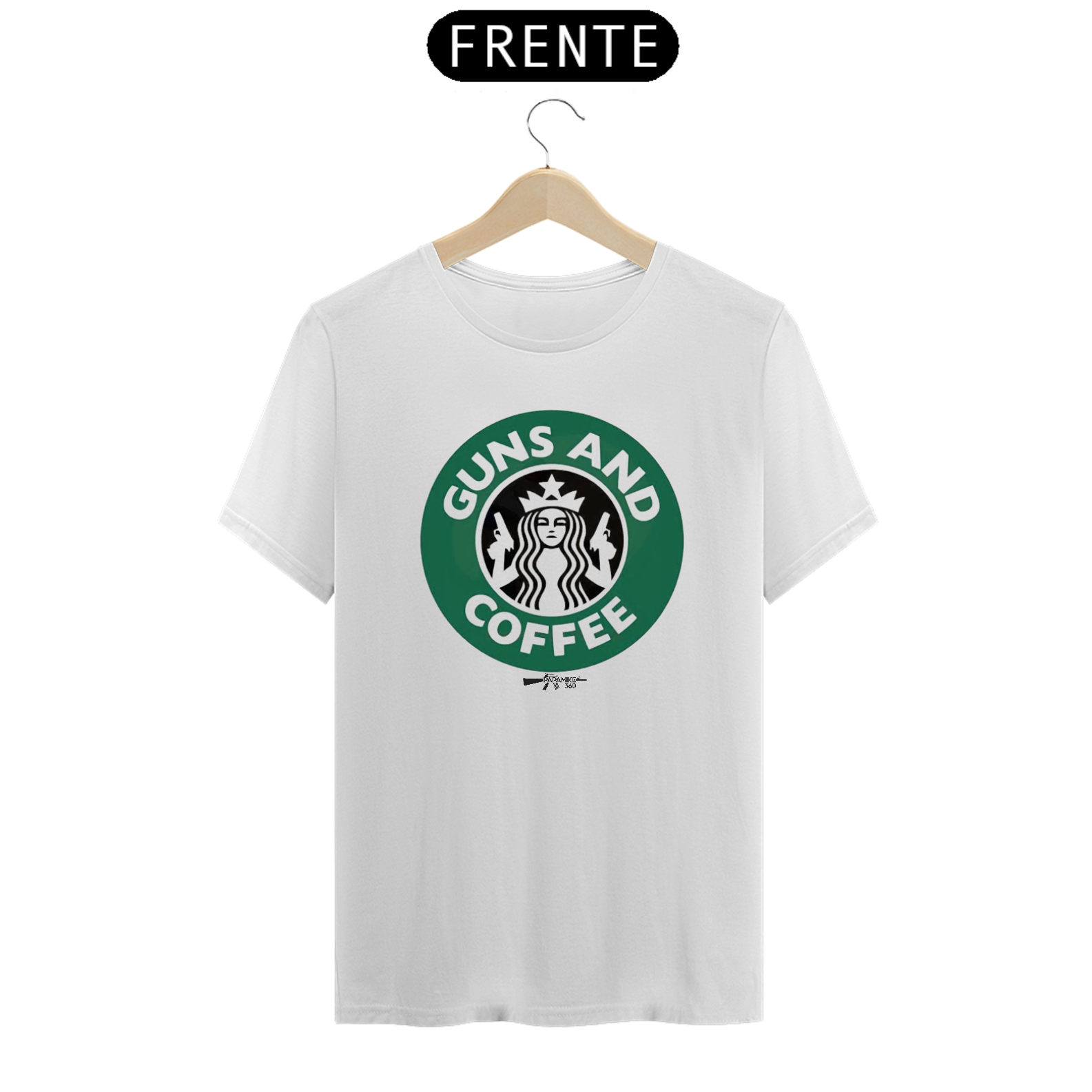 Nome do produto: T-SHIRT GUNS AND COFFEE