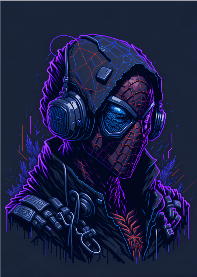 Pôster Homem-aranha neon