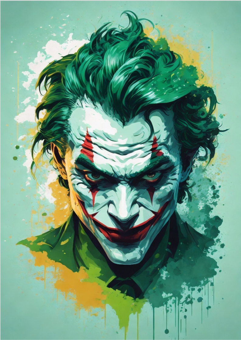 Pôster coringa fundo verde 