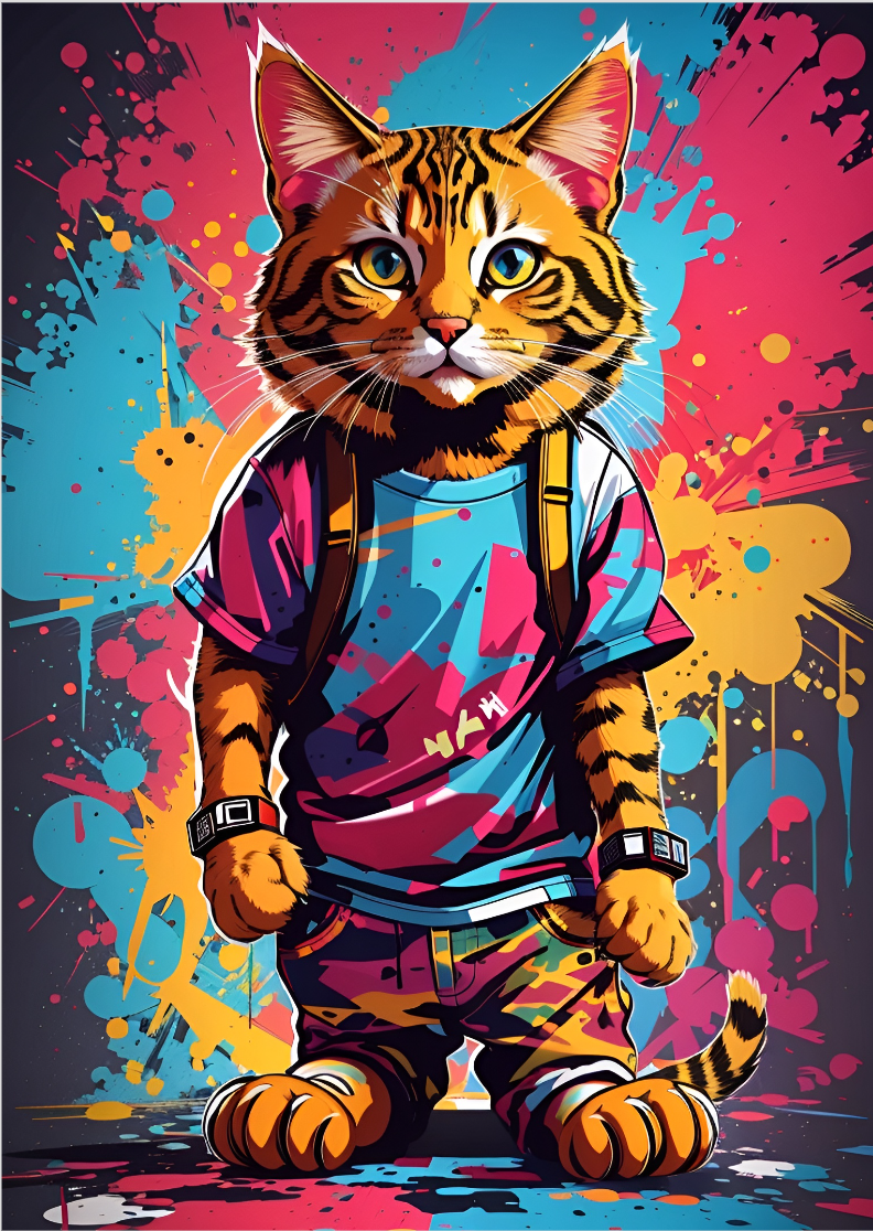 Pôster Gato estiloso 