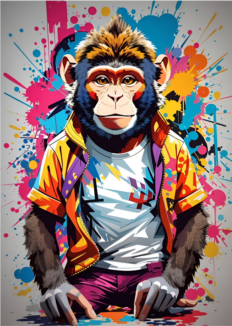 Pôster macaco estiloso