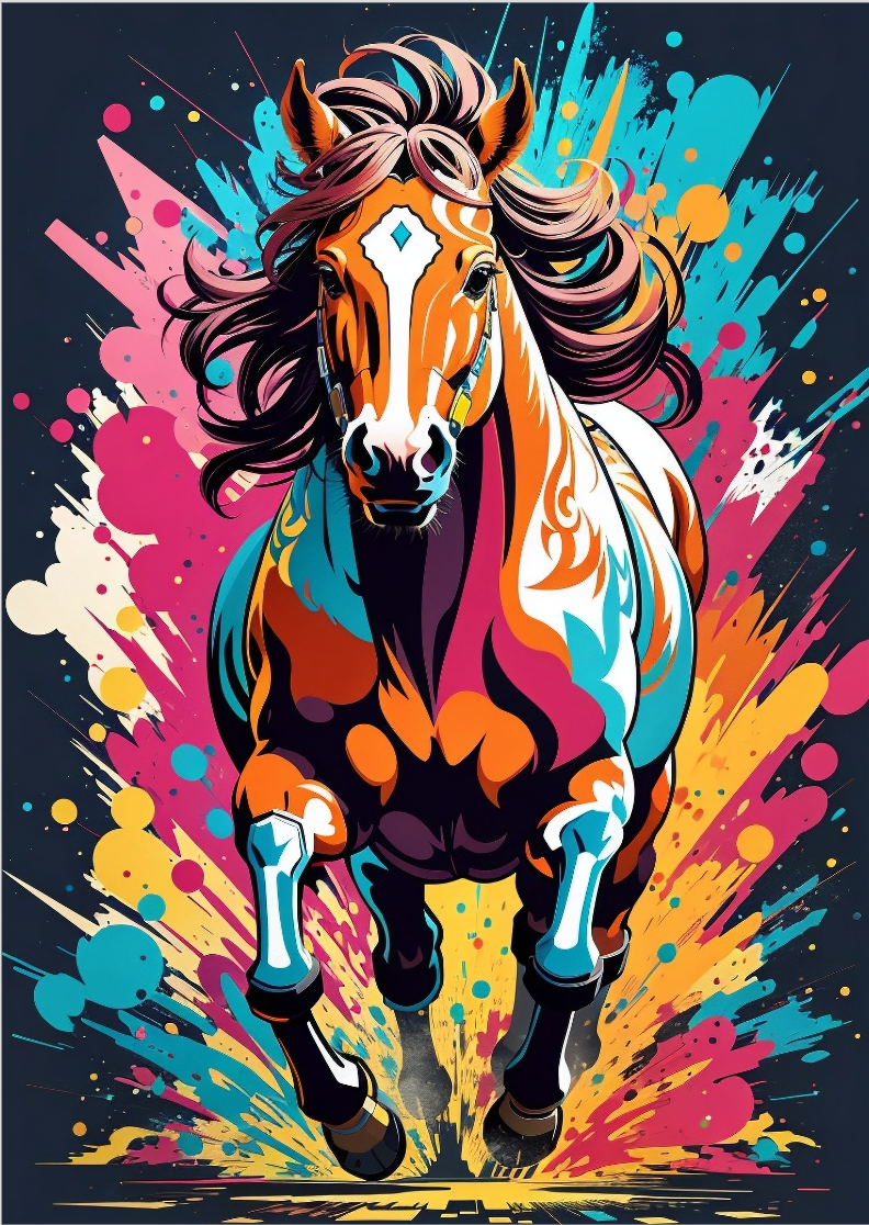 Pôster cavalo colorido