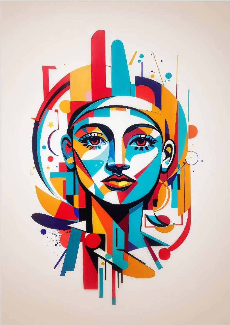 Pôster mulher estilo picasso