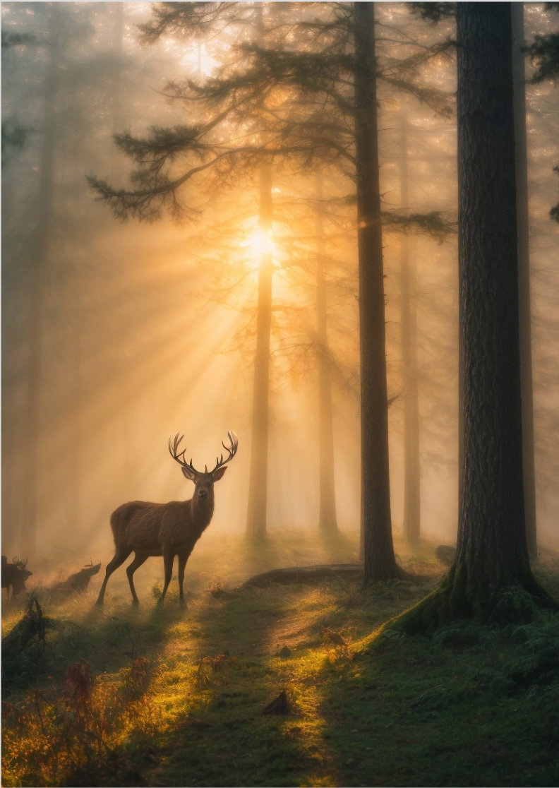 Pôster veado na golden hour