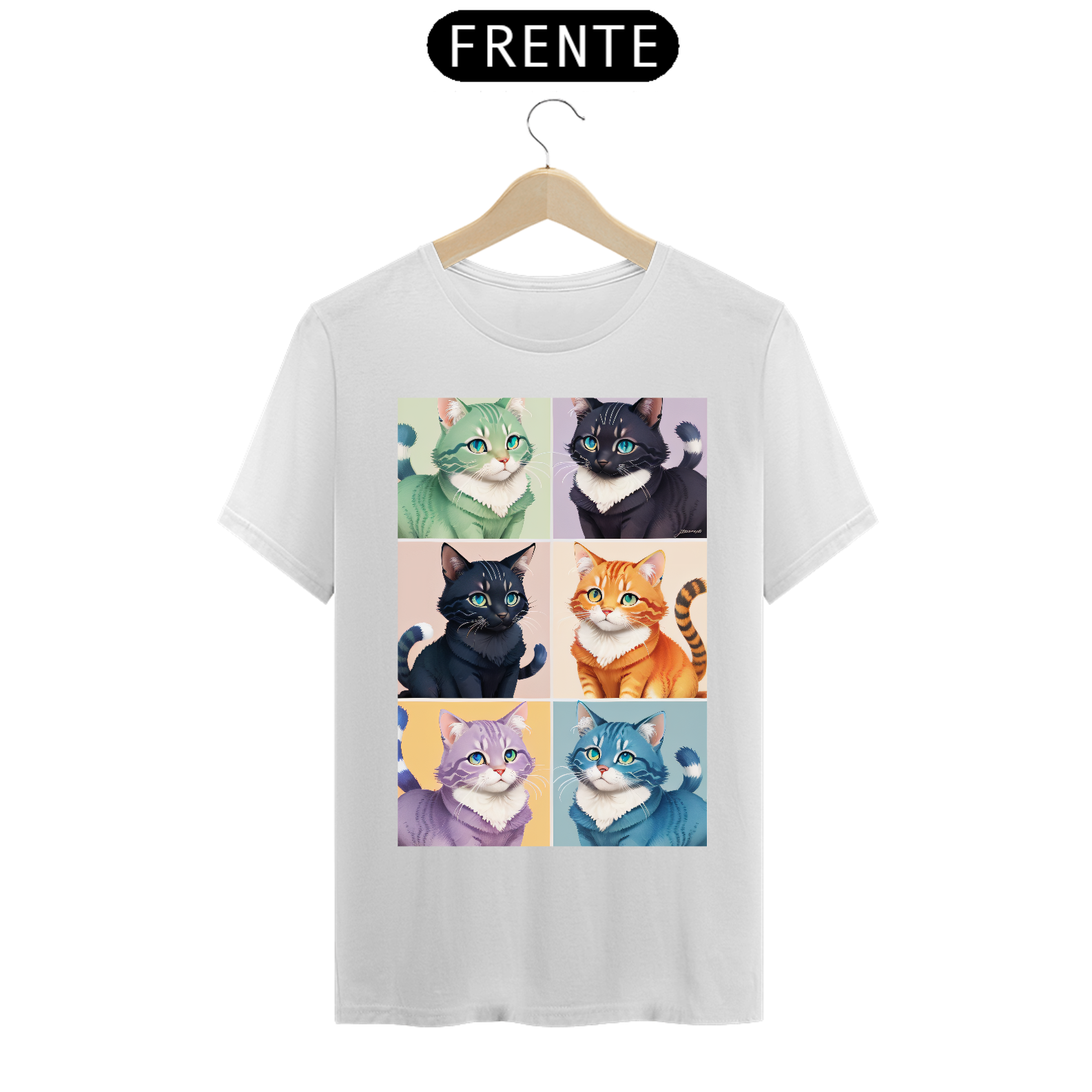 Camiseta Gatinhos coloridos