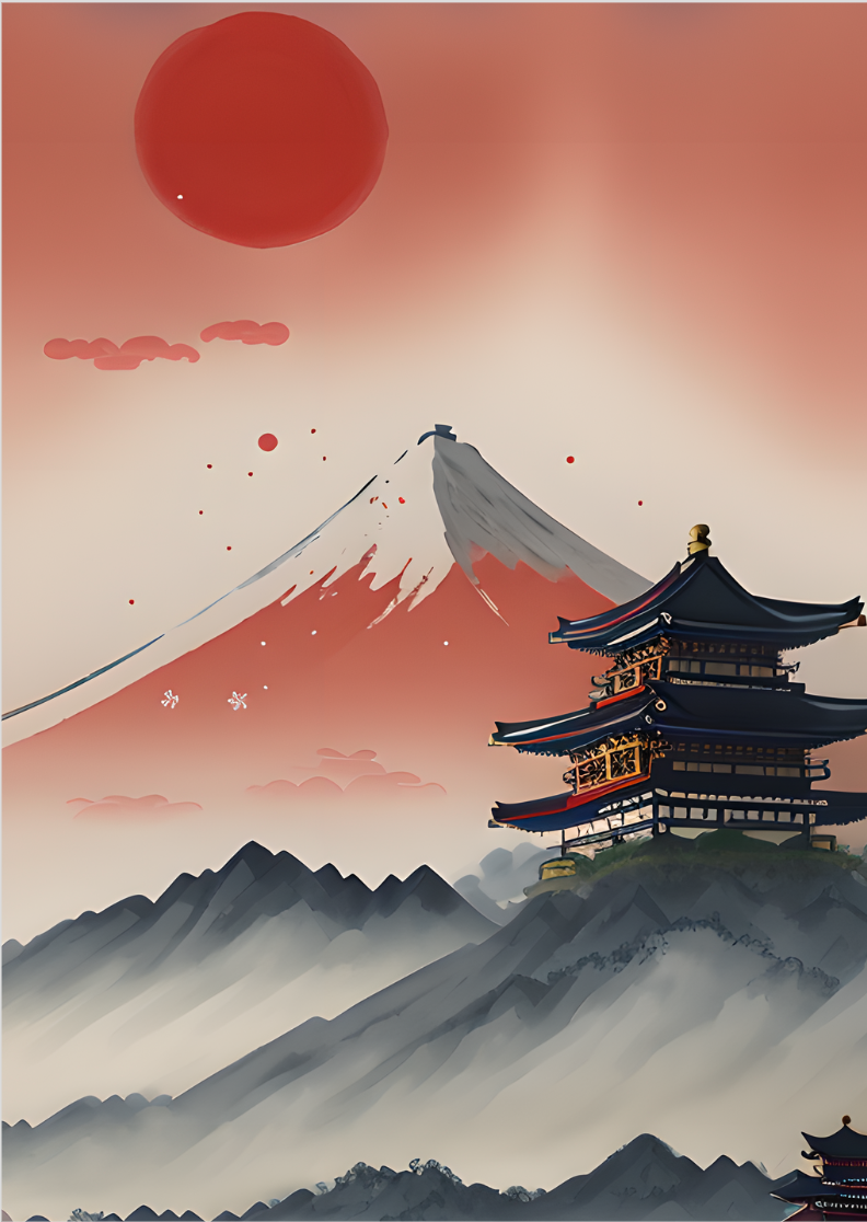 Pôster templo chines