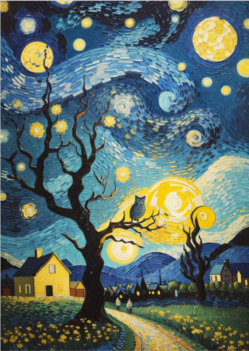 Pôster Céu estrelado feliz