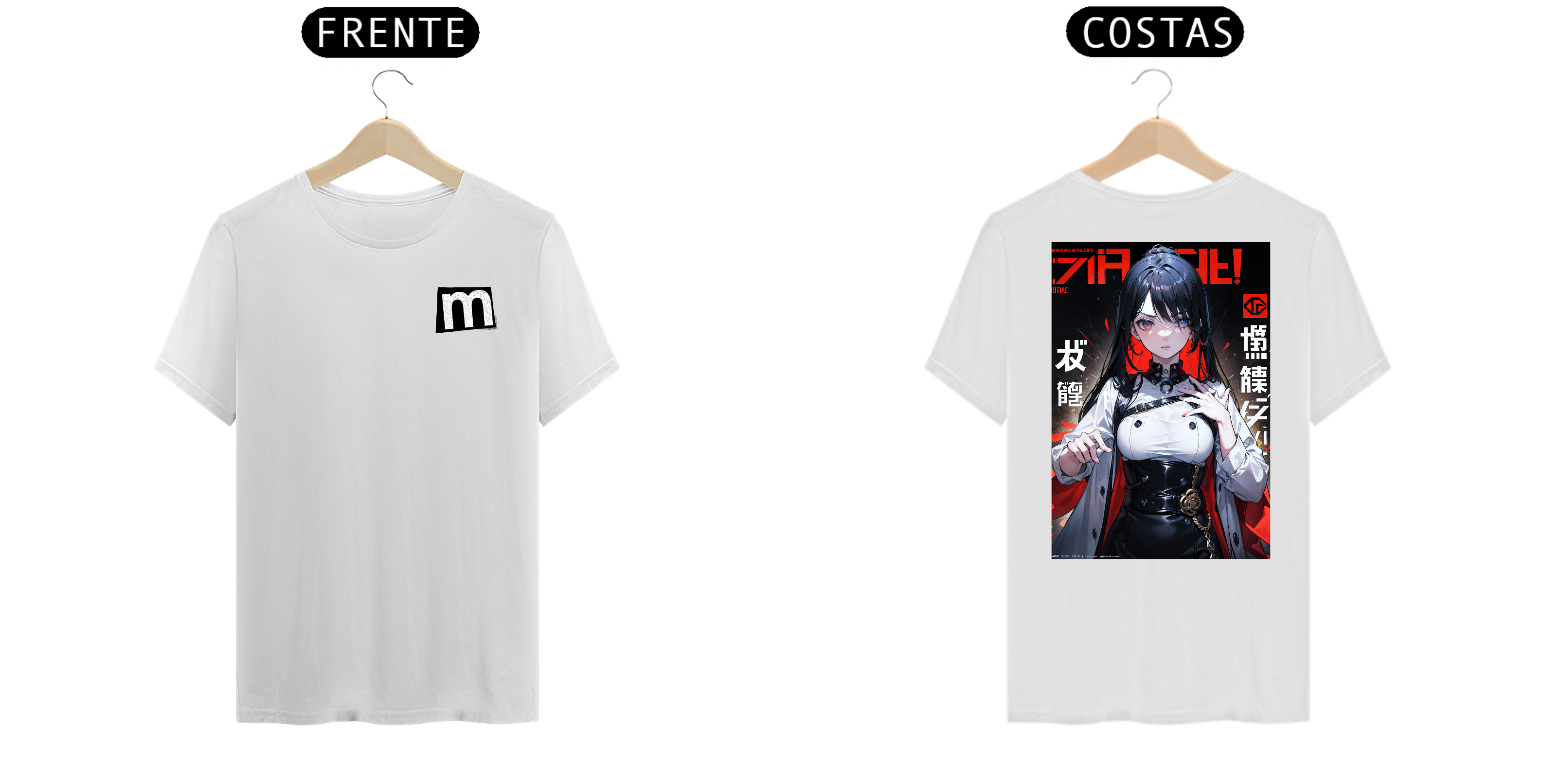 Camiseta capa de anime branca