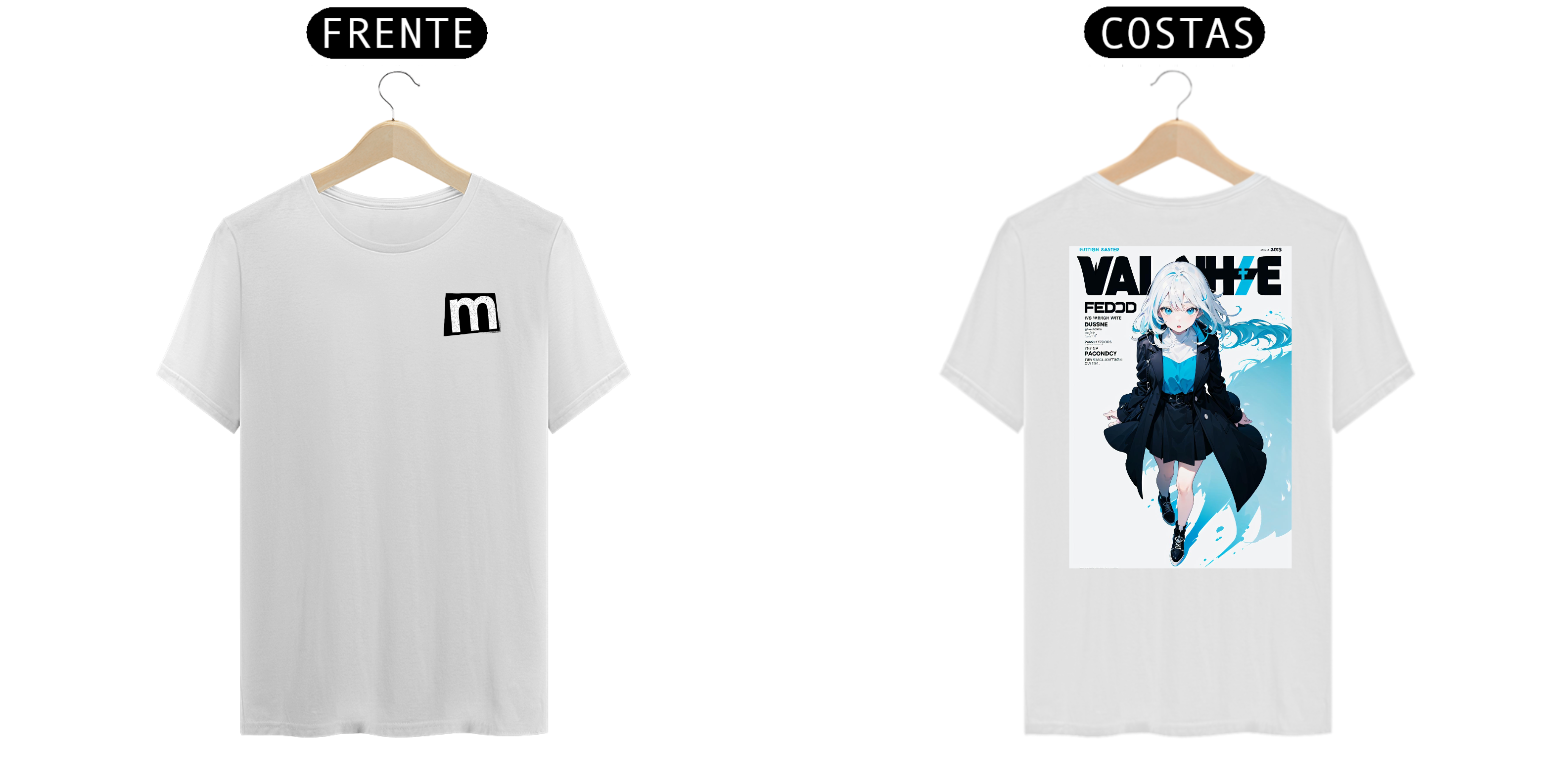 Camiseta capa de anime branca