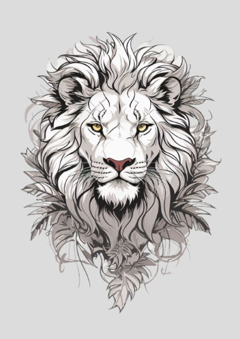 Pôster leão P&B