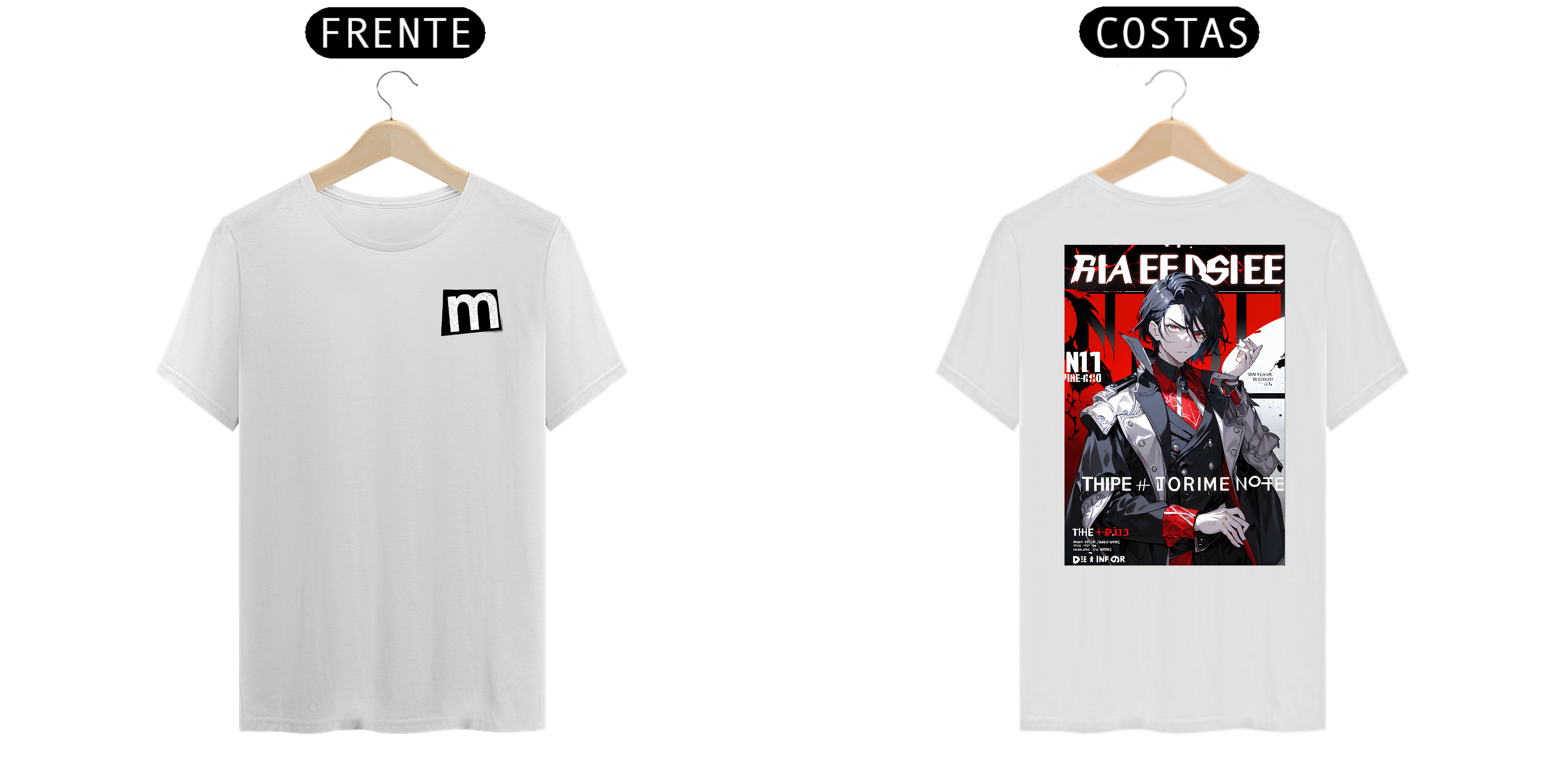 Camiseta capa de anime branca