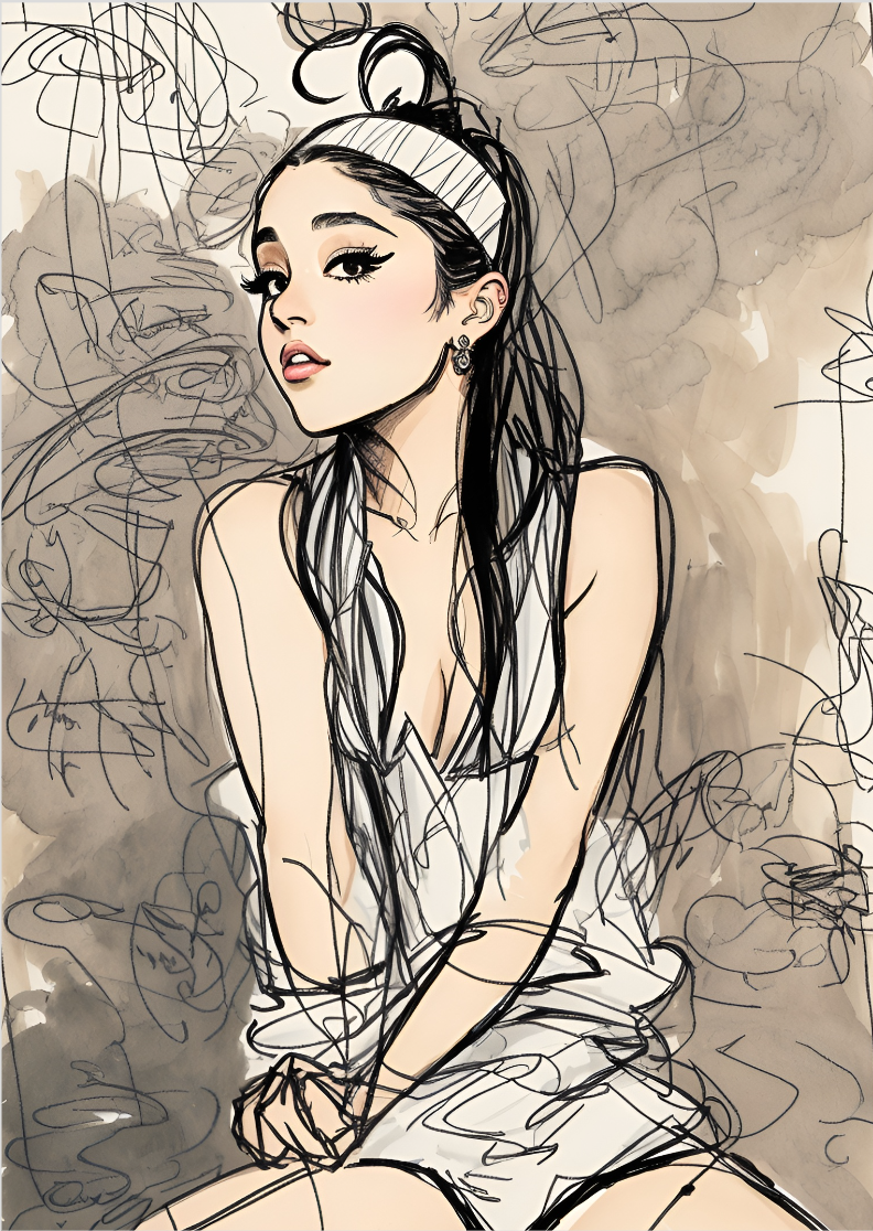 Pôster desenho Ariana Grande 