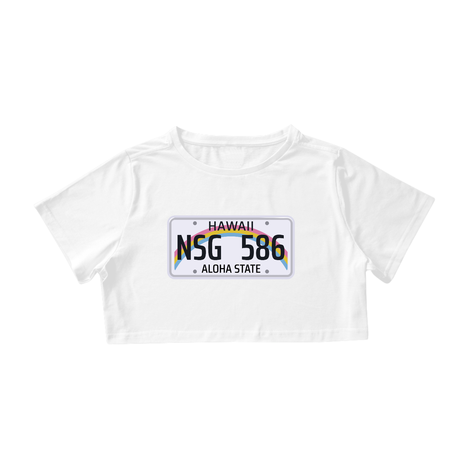 Cropped Feminino Aloha State Rainbow