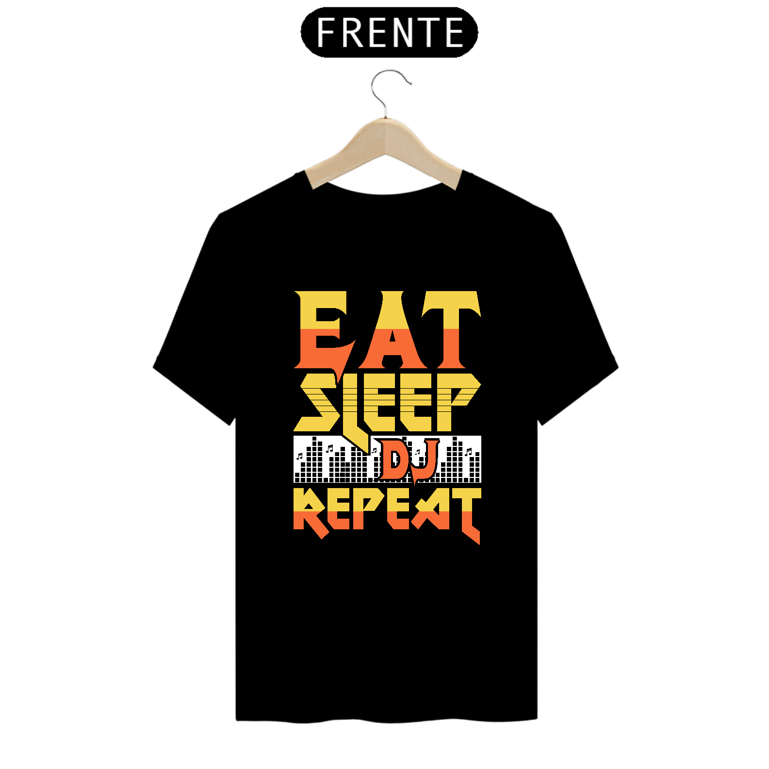 Camiseta Prime Arte Music - Eat-Sleep-DJ-Repeat
