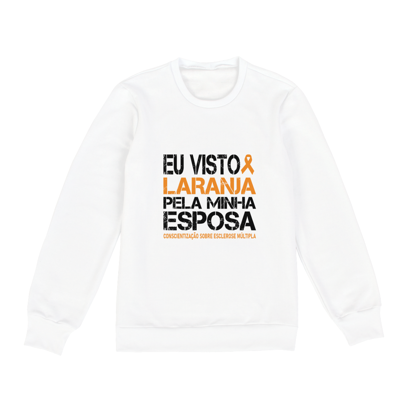 Eu visto laranja pela minha esposa -- Manga Longa Branca