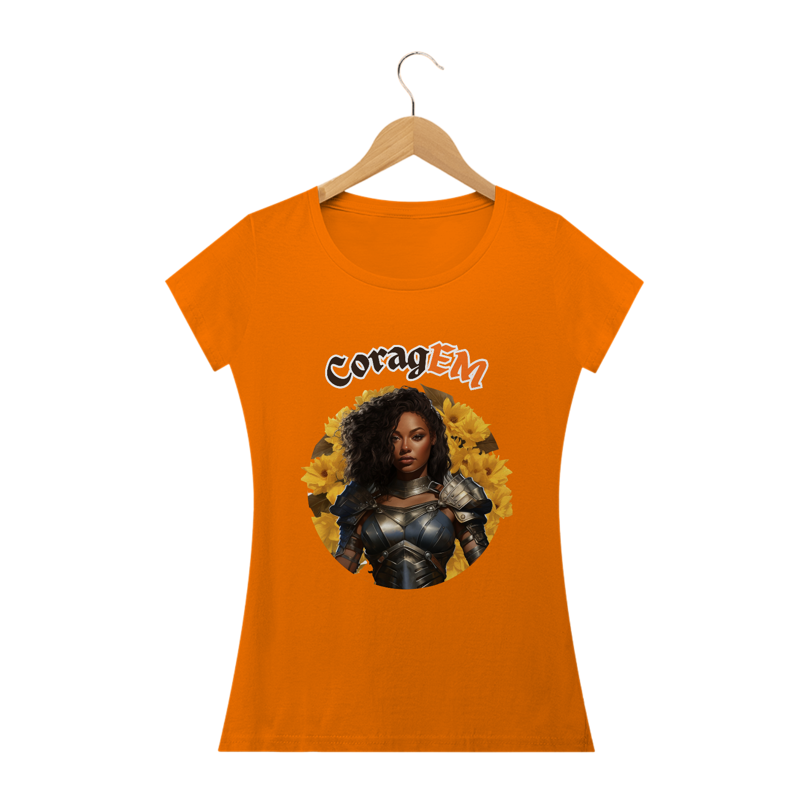 Nome do produto: CoragEM -- Baby Look V1 Laranja