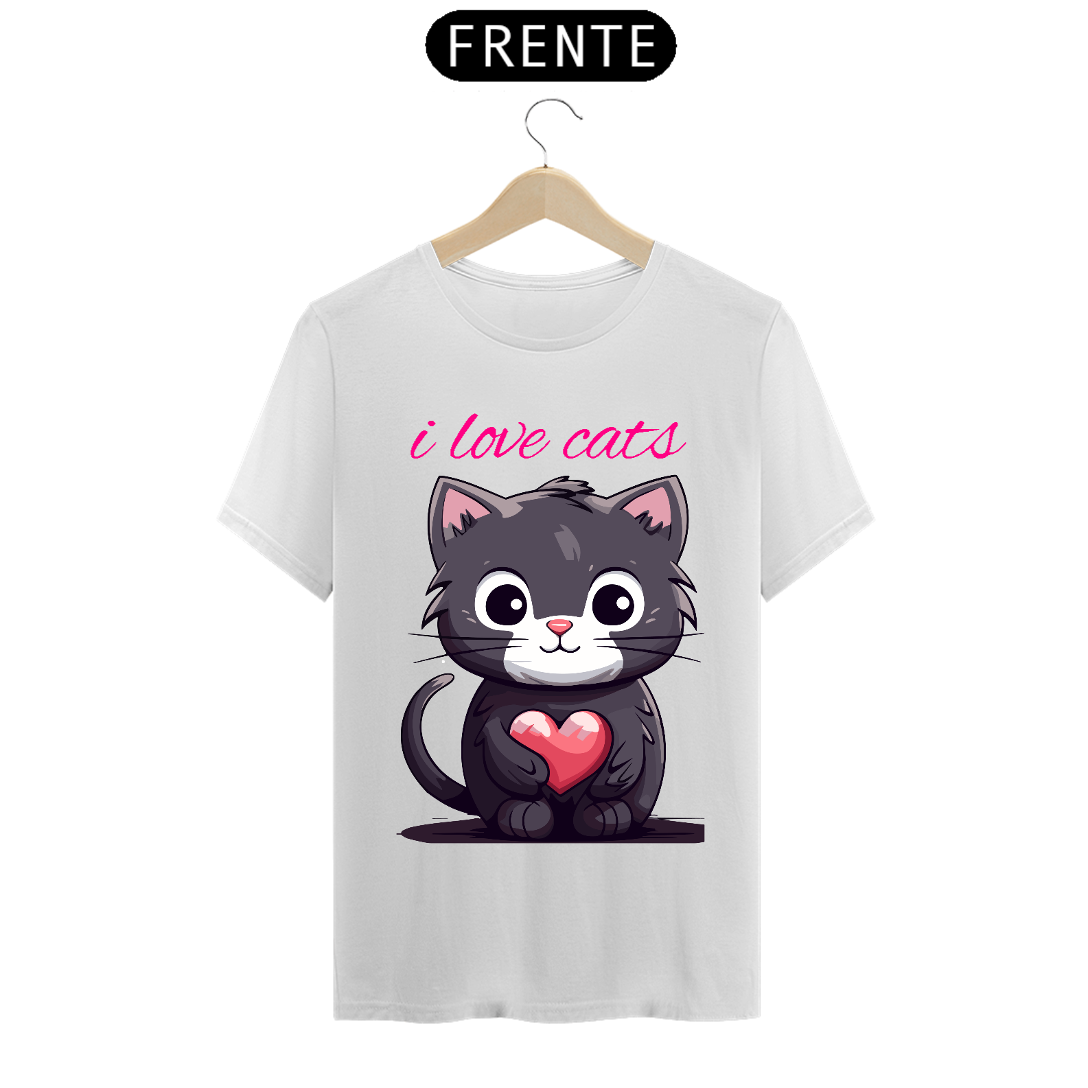 Nome do produto  Camiseta i love cats