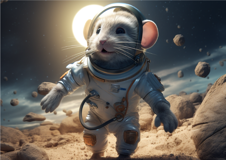 Nome do produto  Pôster 4K O primeiro rato a pisar na lua 