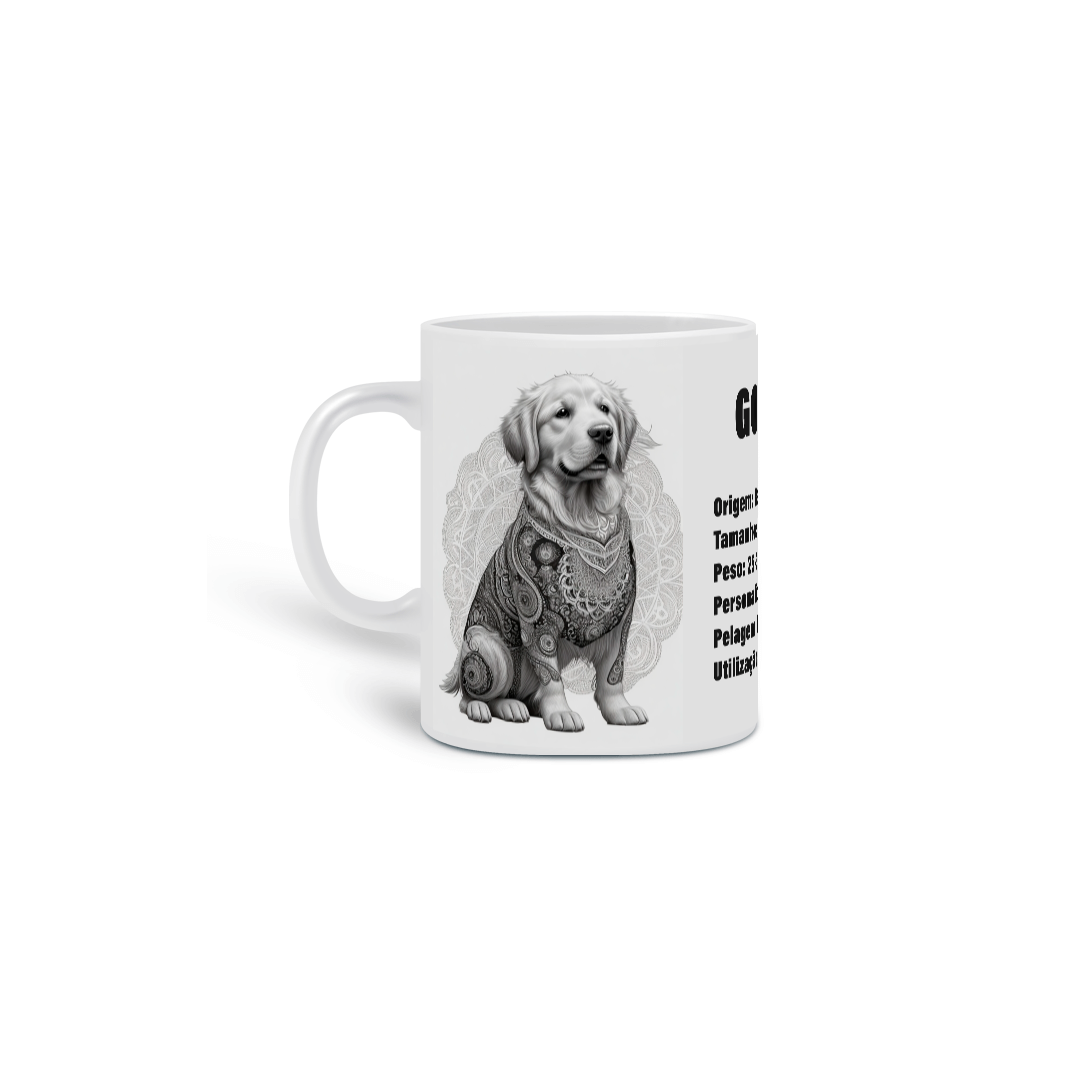 0000258 -  Caneca Pet Dog 004 Golden Retriever