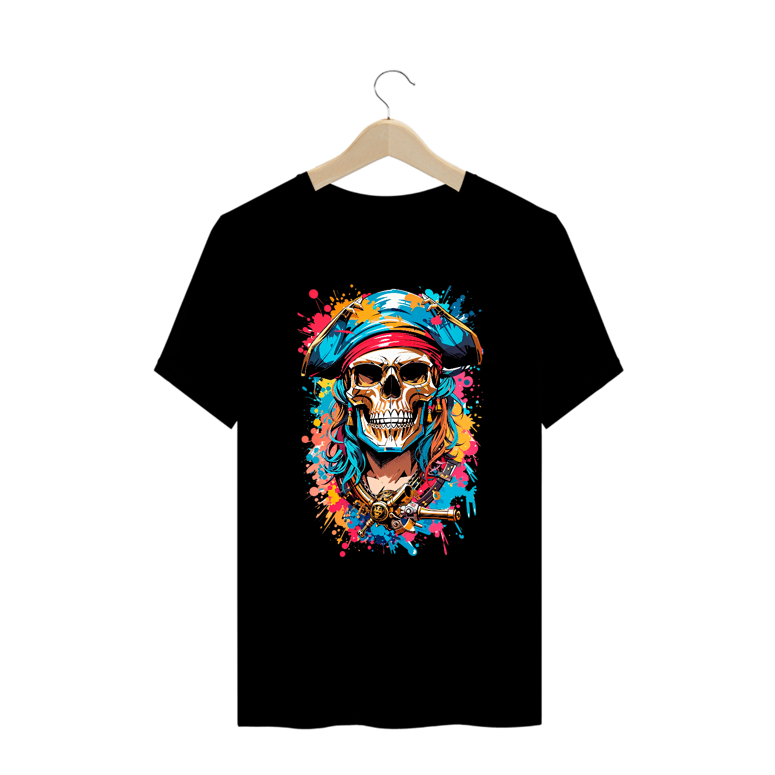 0000066 - T-Shirt Plus Size Grafitti Art 003 Caveira Pirata