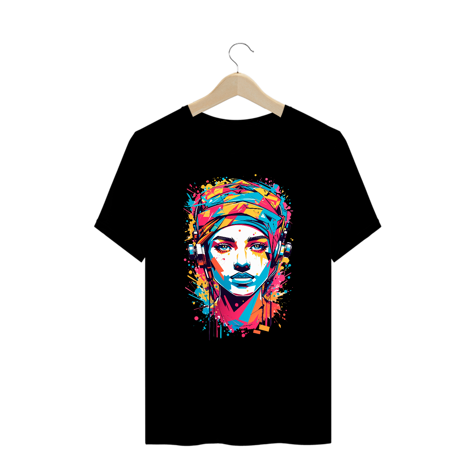 0000073 - T-Shirt Plus Size Grafitti Art 010 Mulher Futurística