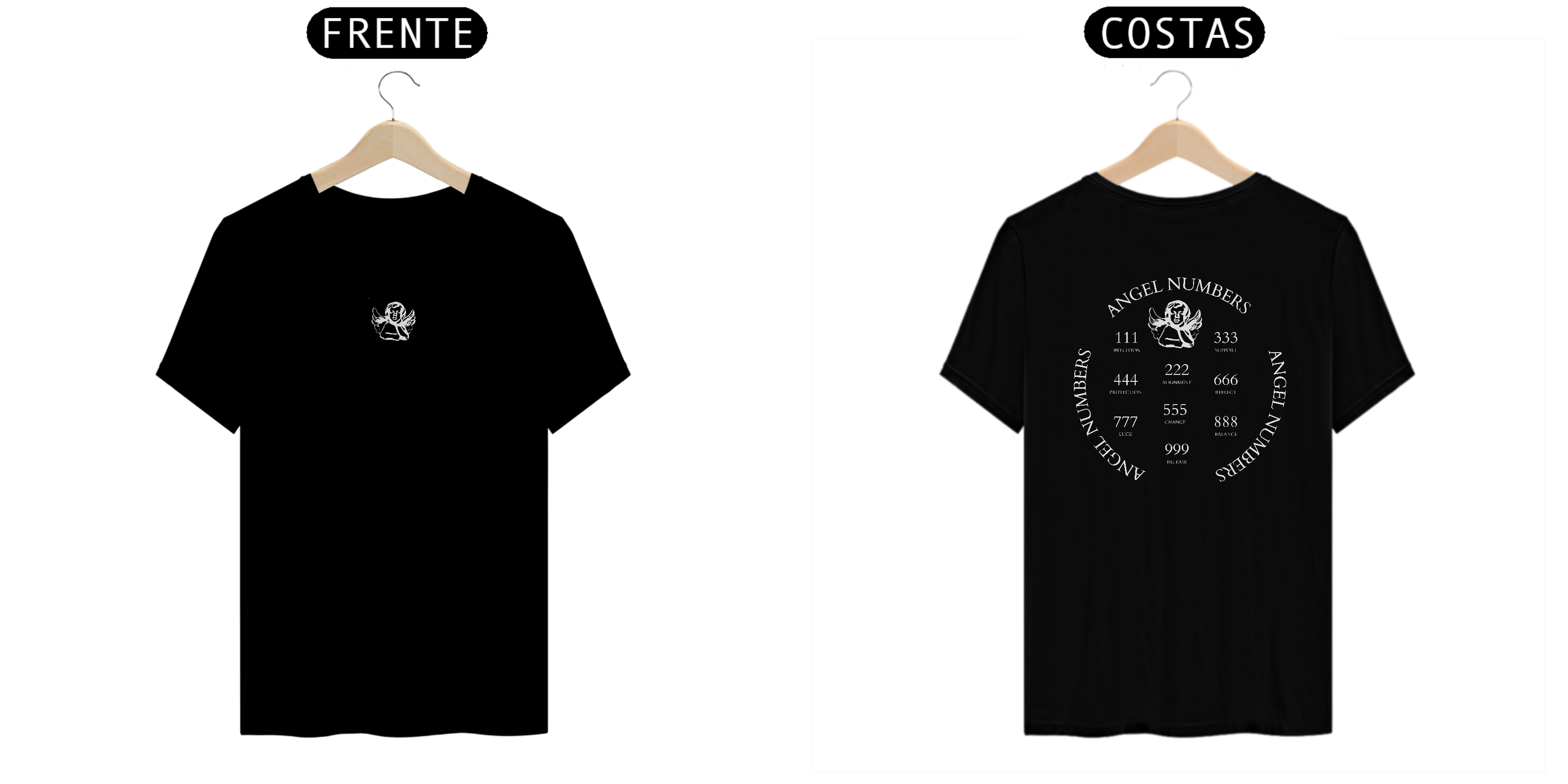camiseta angel numbers - estampa branca