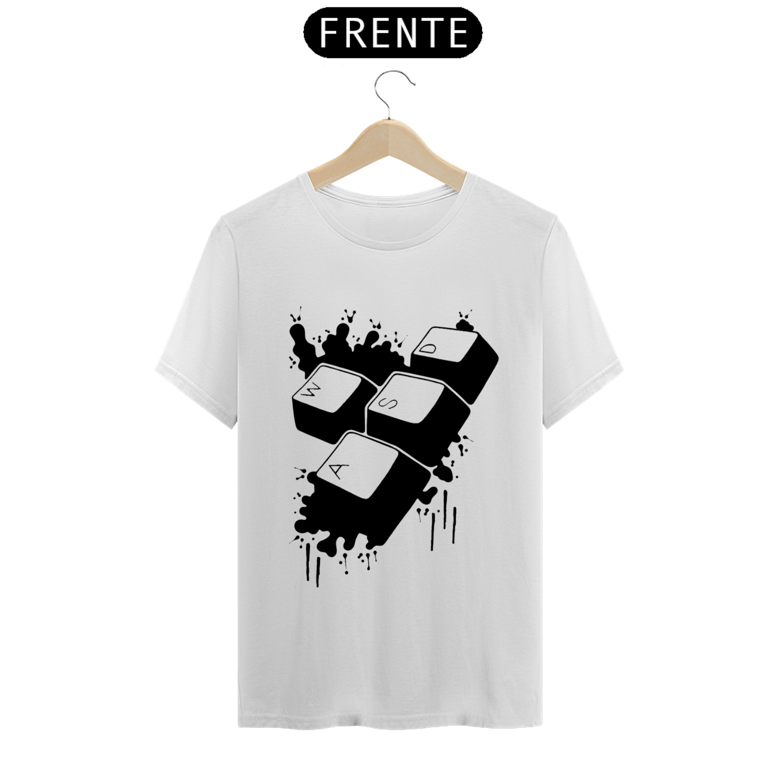 Nome do produto  Camiseta teclado WASD