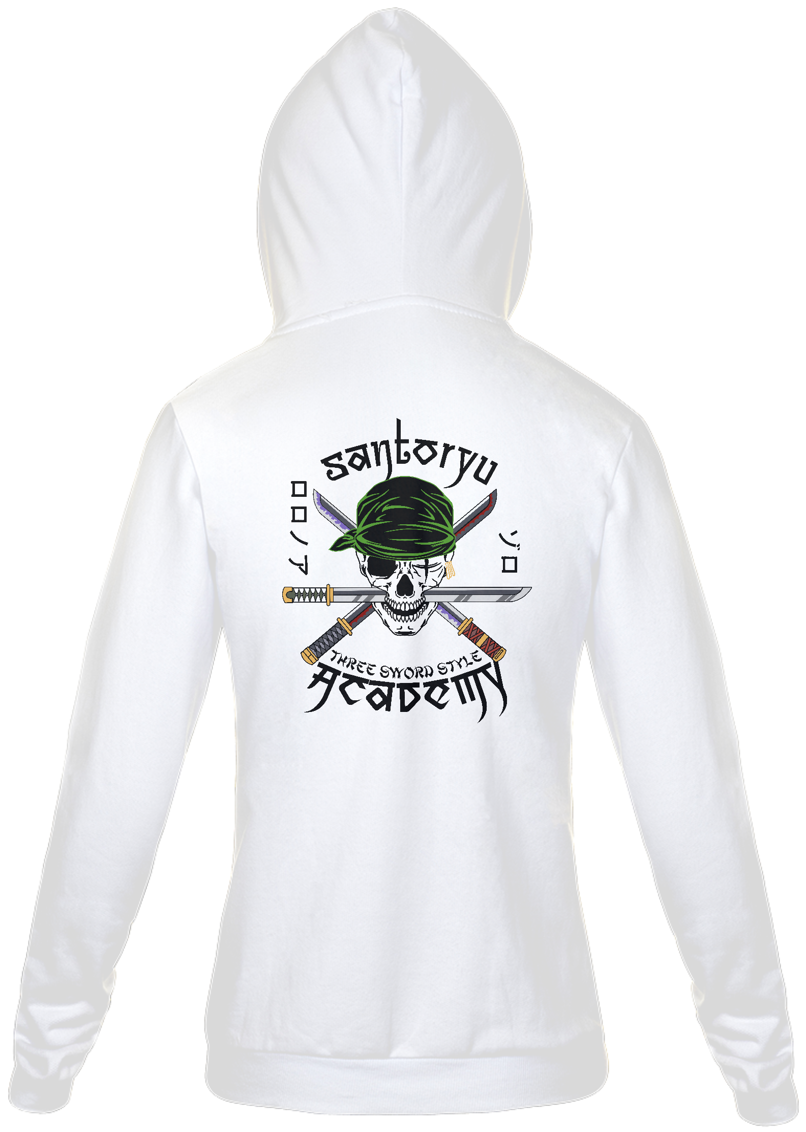 Moletom Santoryu branco com zíper unissex